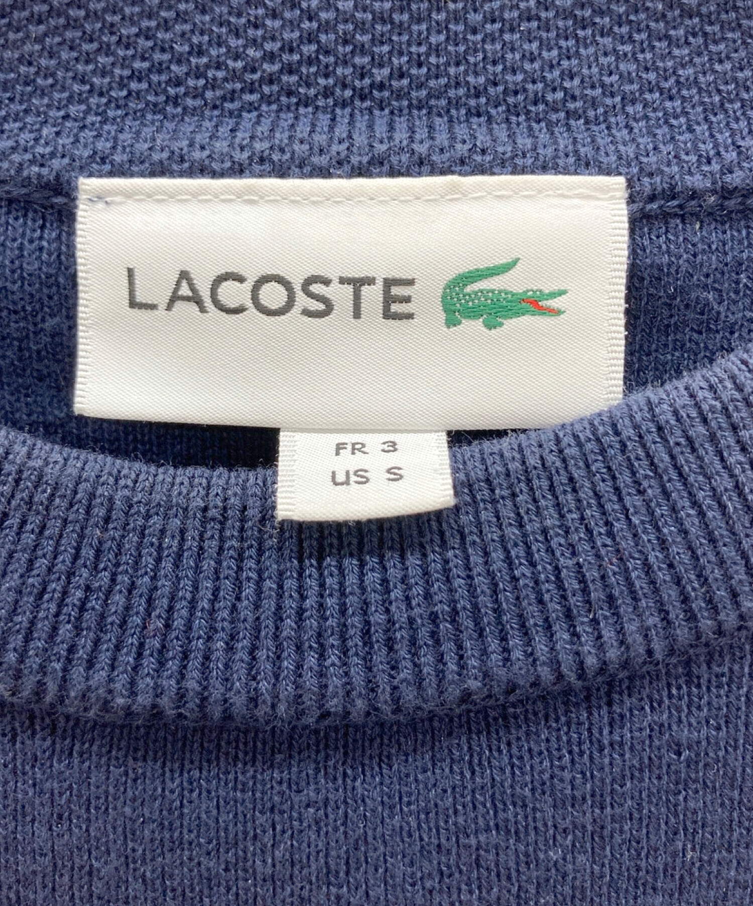 新品タグ付き ラコステLACOSTE ニット ネイビー メンズ LACOSTE（ラコステ）の「【EC限定】オーガニックコットンVネック