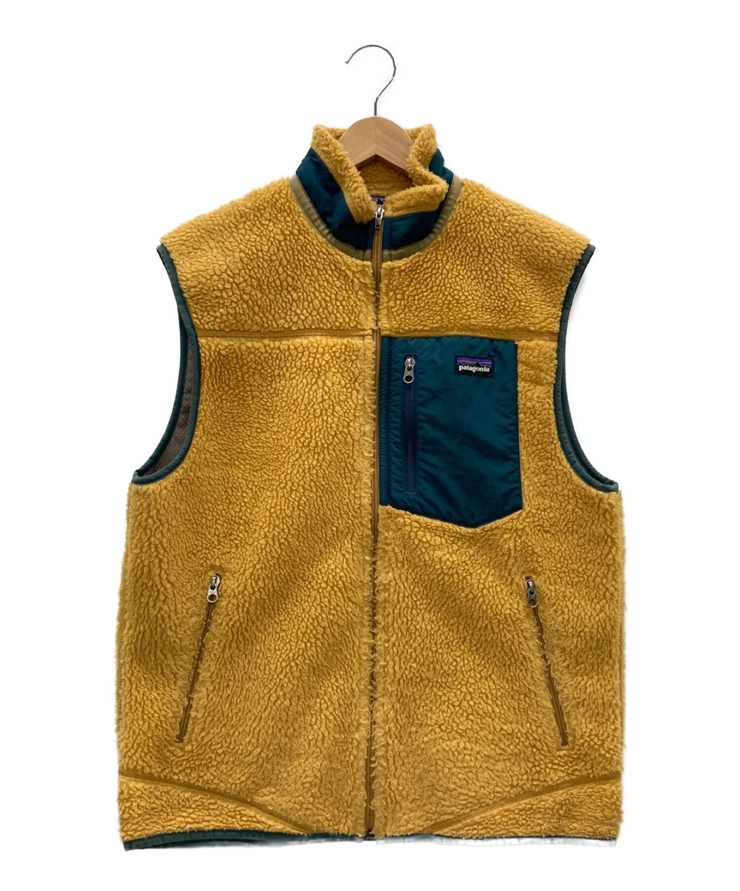 パタゴニア 古着 ナイロンベスト マスタード オーバーサイズ XXL パタゴニア 古着 ナイロンベスト マスタード オーバーサイズ XXL