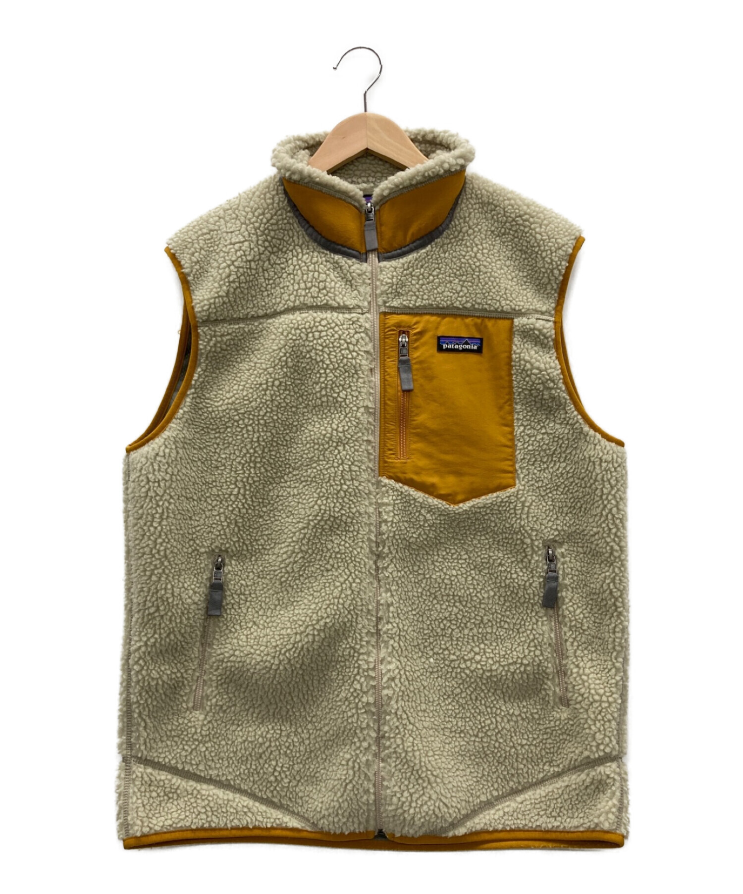patagonia フリースベスト アイボリー/イエロー 中古・古着通販】Patagonia (パタゴニア) ボアベスト アイボリー