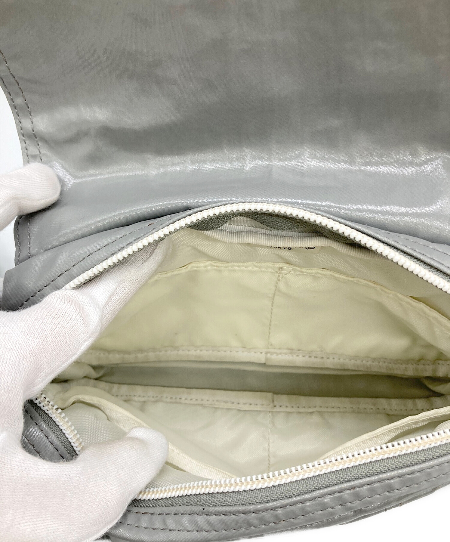 中古・古着通販】PORTER (ポーター) ショルダーポーチ ライトグレー