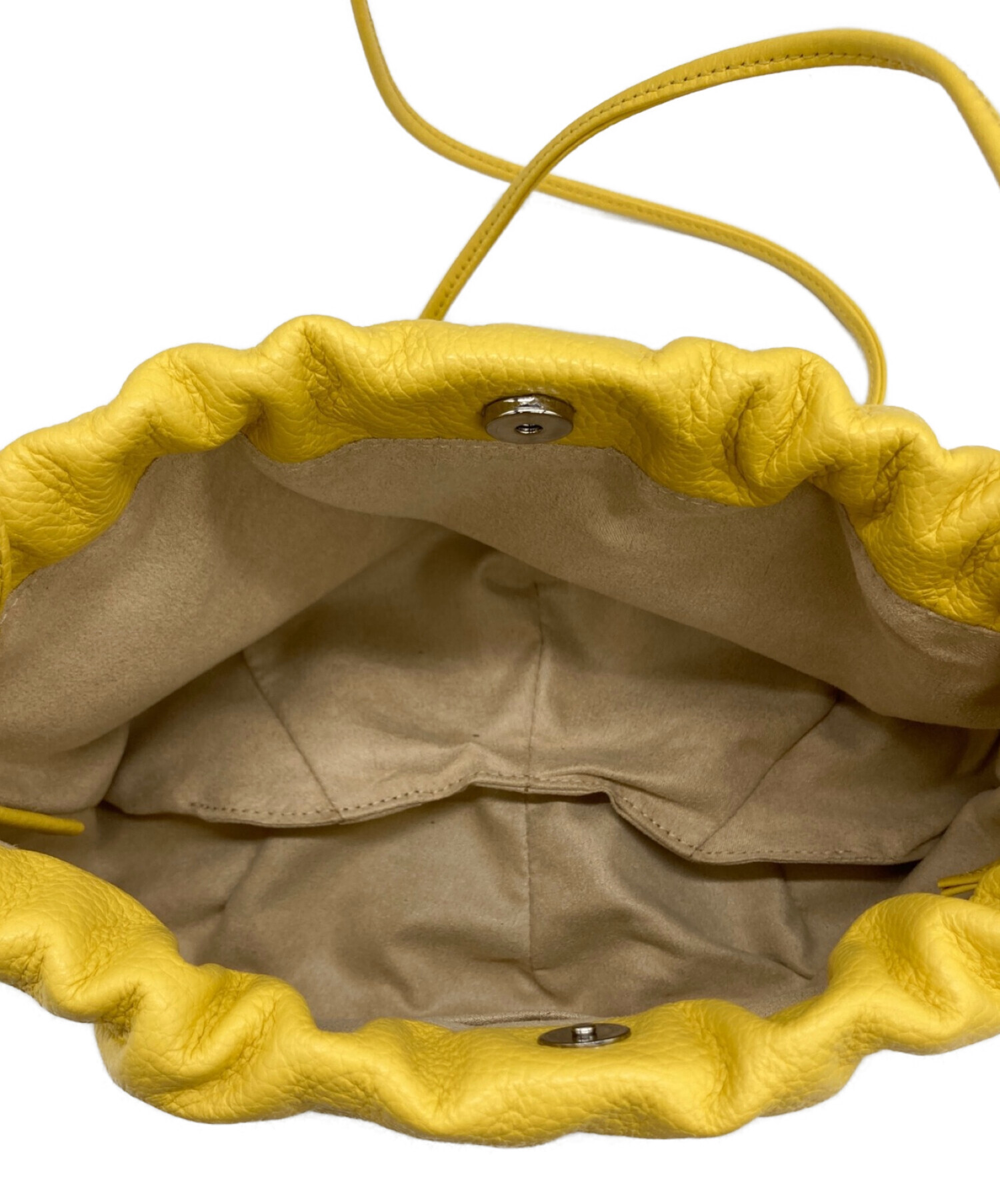 中古・古着通販】AYAKO (アヤコ) レザー巾着ショルダーバッグ イエロー