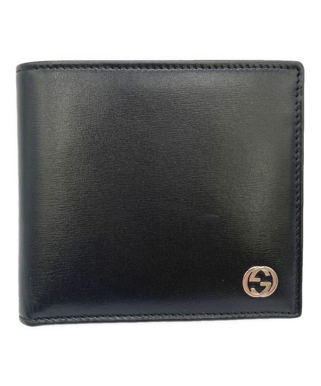 未使用★GUCCI ブラック 二つ折り財布★グッチ 中古・古着通販】GUCCI (グッチ) 2つ折り財布 ブラック｜ブランド