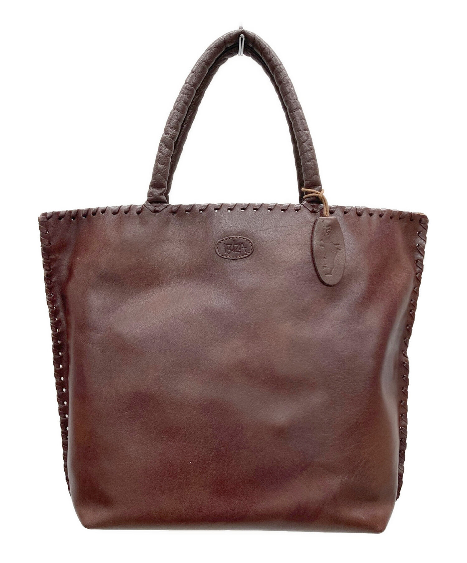 【美品】IBIZA　イビサ　トートバッグ　イントレチャート　本革　ブラウン 中古・古着通販】IBIZA (イビサ) レザートートバッグ ブラウン