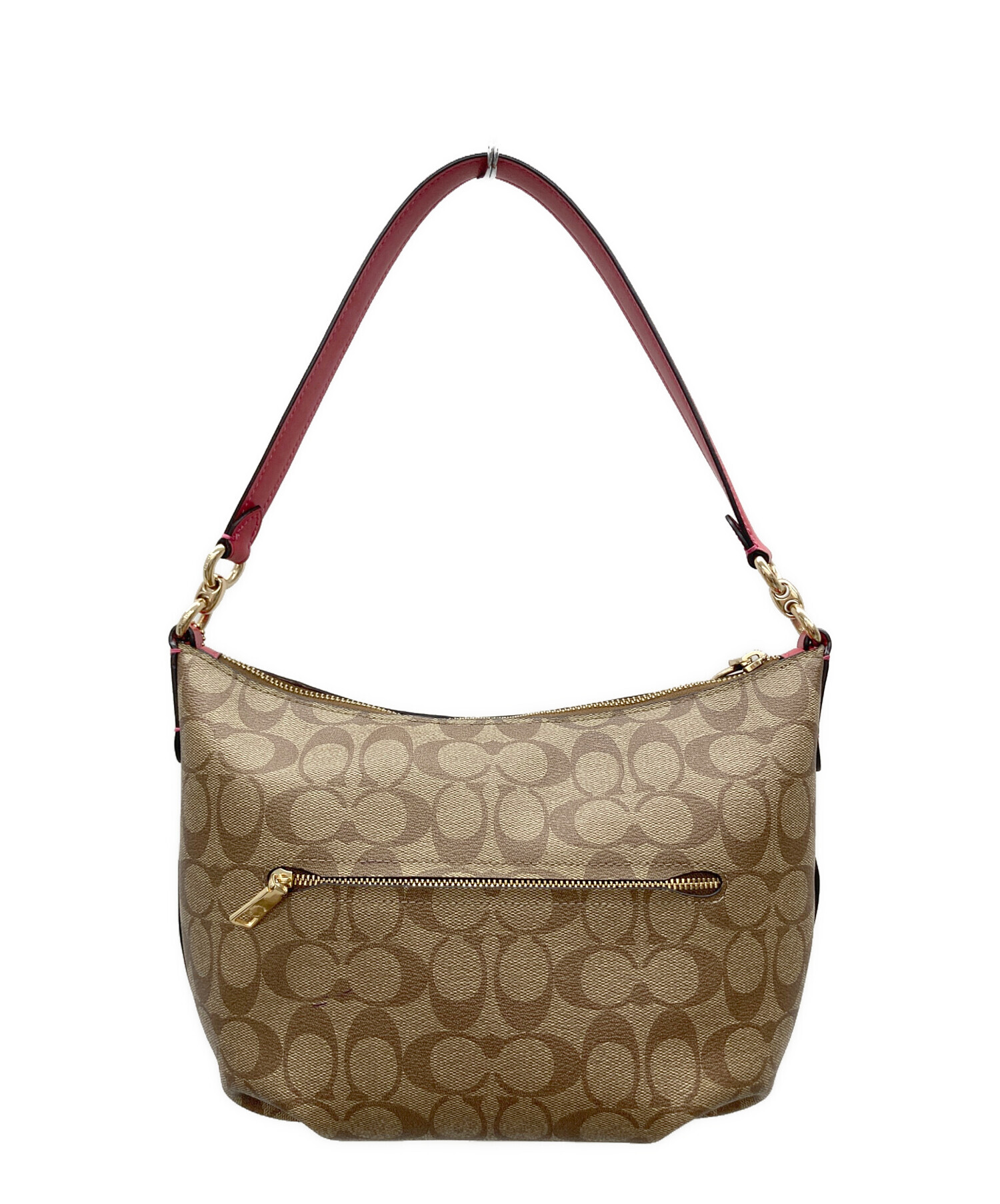 中古・古着通販】COACH (コーチ) ショルダーバッグ ベージュ×ピンク 