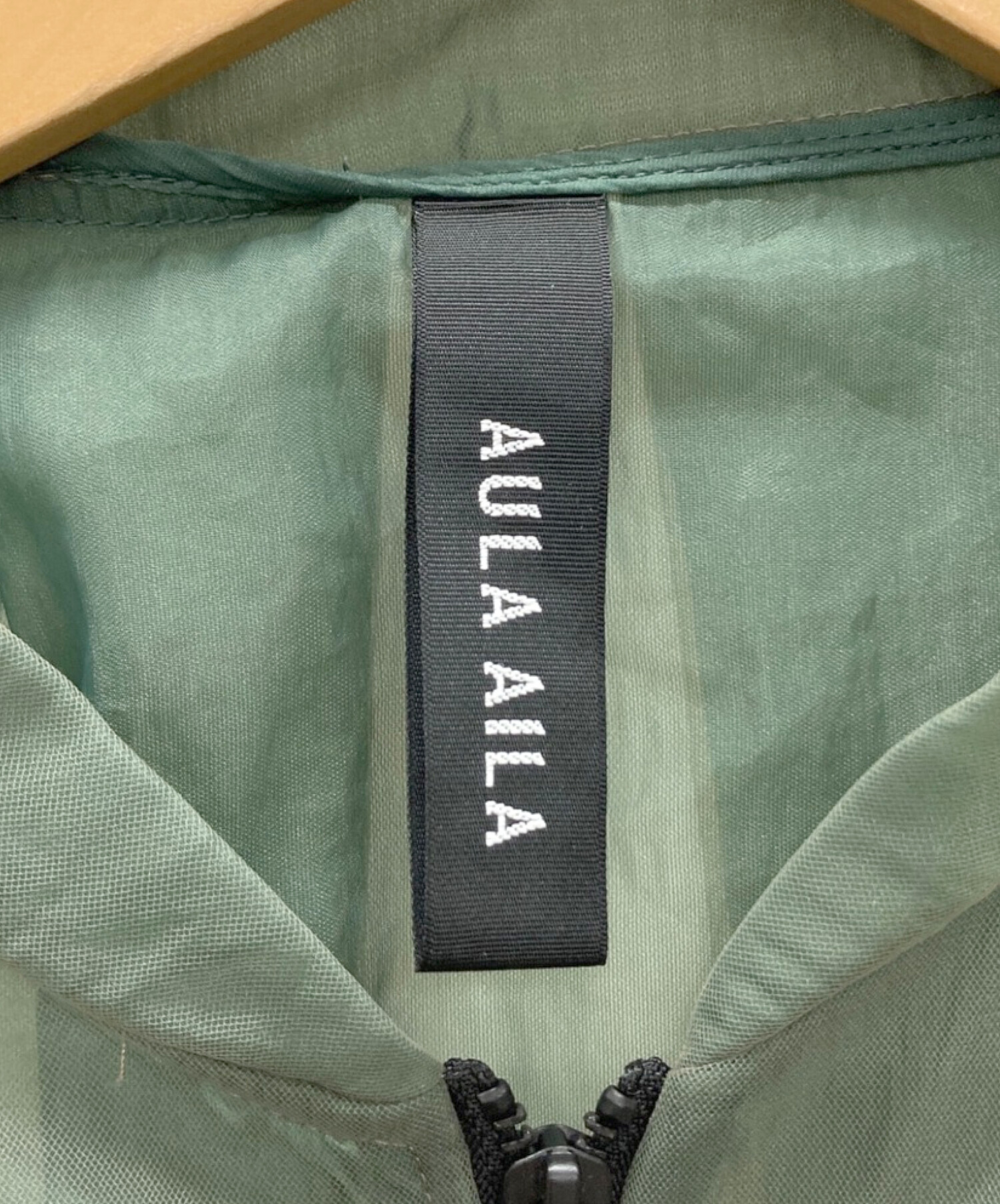 AULA AILA チュールレイヤードレースブルゾン カーキ 中古・古着通販】AULA AILA (アウラアイラ) シアーブルゾン カーキ