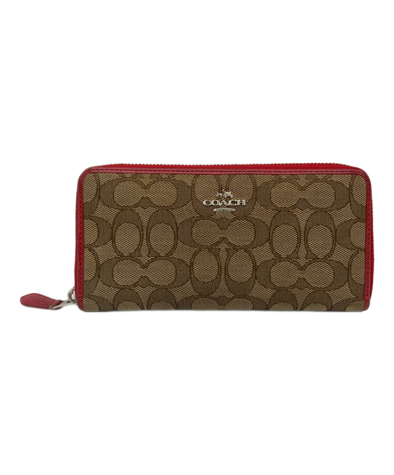 中古・古着通販】COACH (コーチ) ラウンドファスナー長財布 ベージュ 