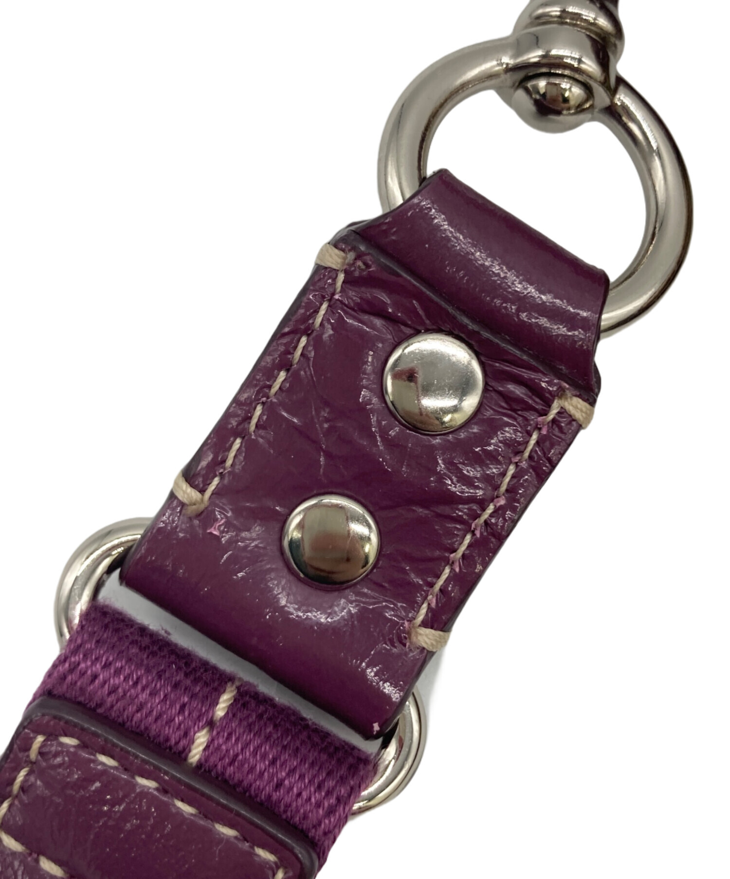 中古・古着通販】COACH (コーチ) ショルダーバッグ ベージュ×パープル 
