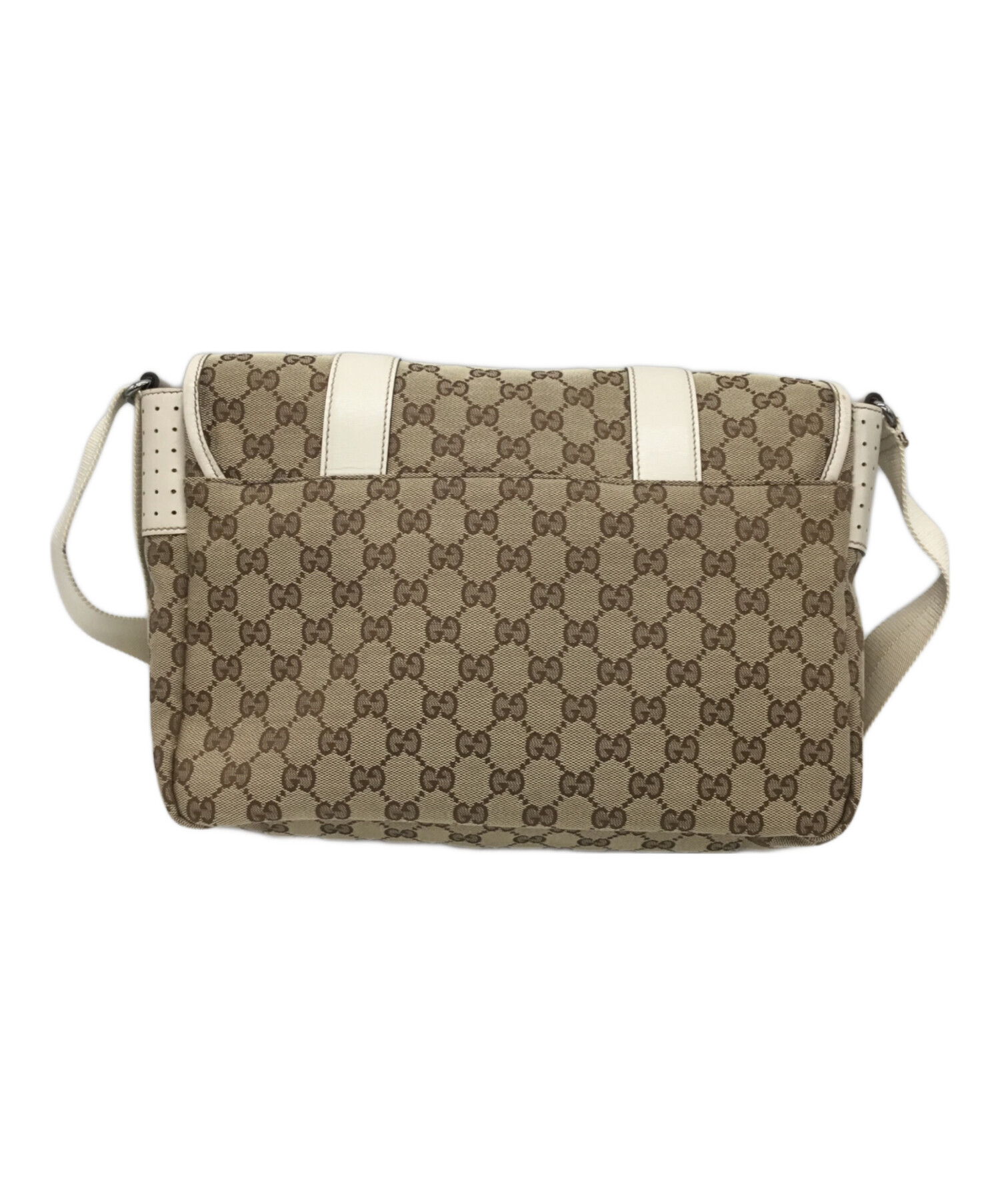 中古・古着通販】GUCCI (グッチ) キャンバスショルダーバッグ ブラウン 