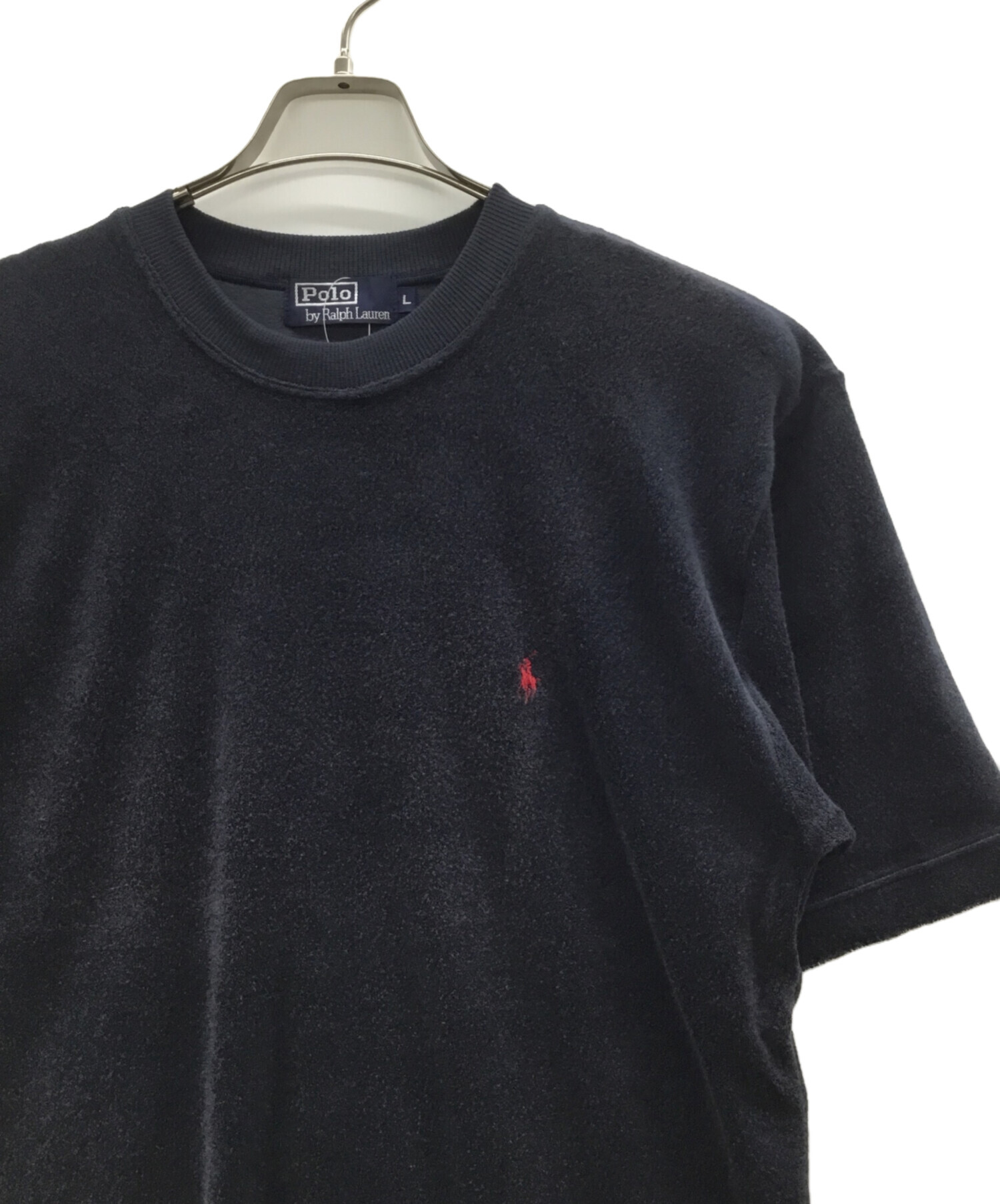 メンズ Polo Ralph Lauren パイル地 シャツ ネイビー L