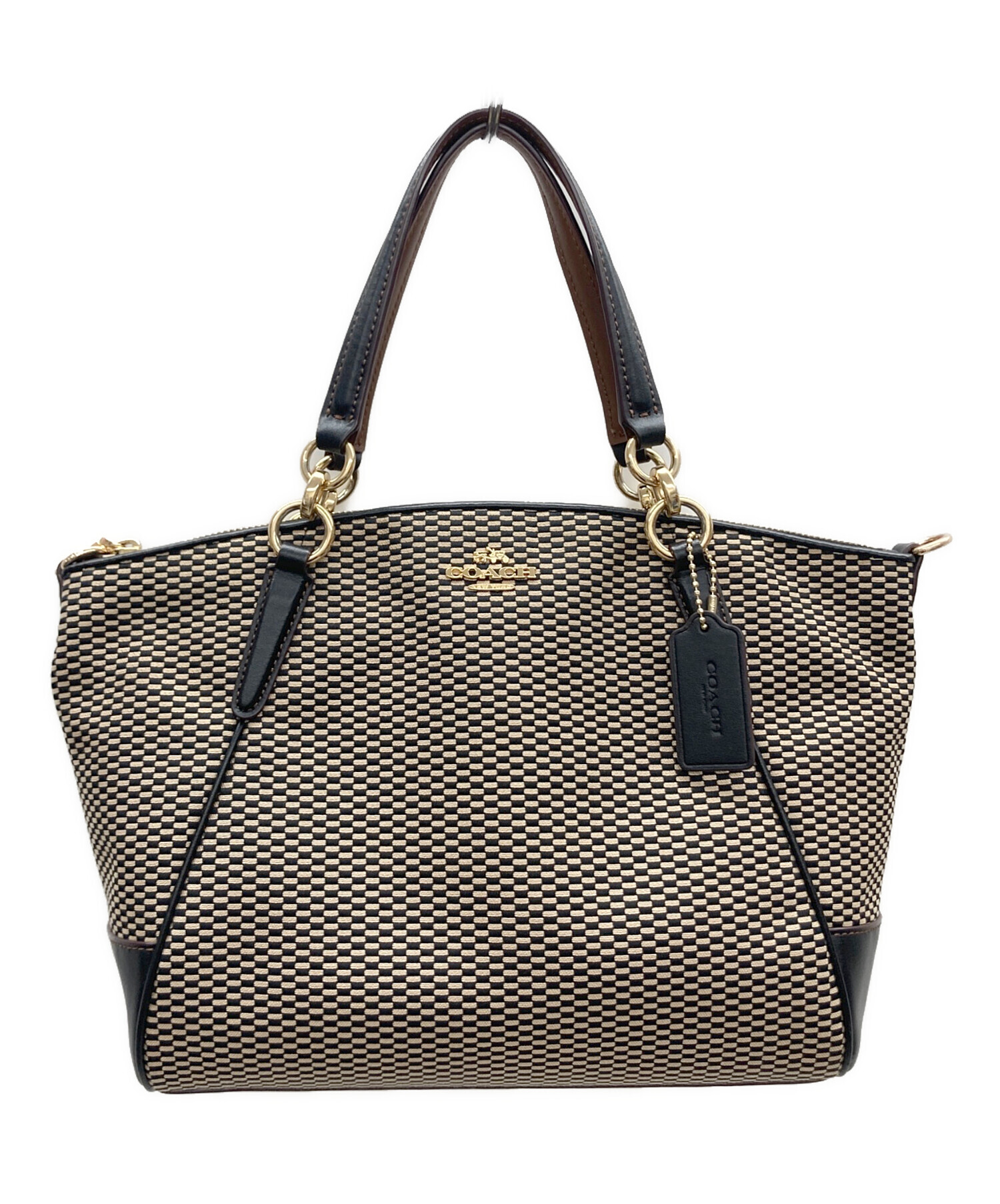 中古・古着通販】COACH (コーチ) ショルダーバッグ ベージュ×ブラック 