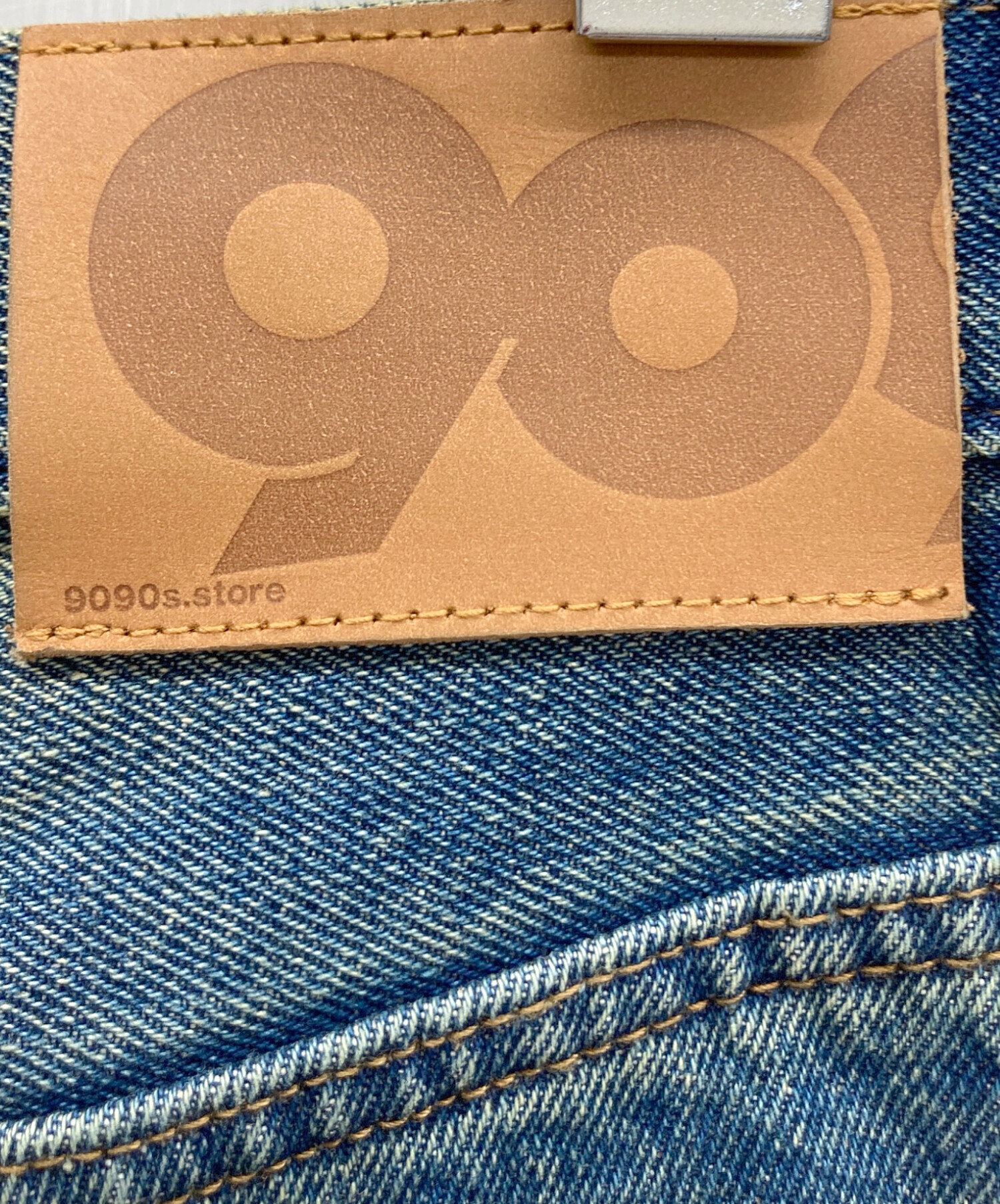 中古・古着通販】9090 (9090) キングロゴデニムパンツ ブルー