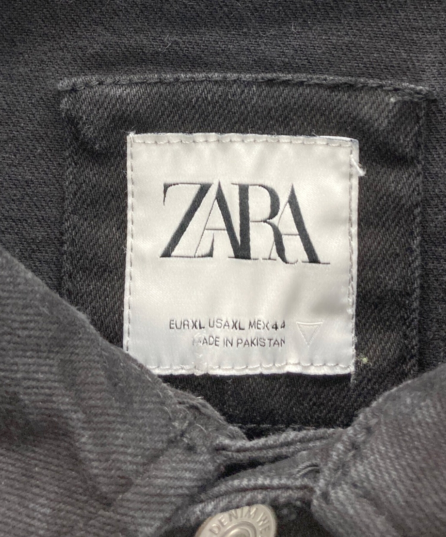 中古・古着通販】ZARA (ザラ) デニムジャケット ブラック サイズ:XL 