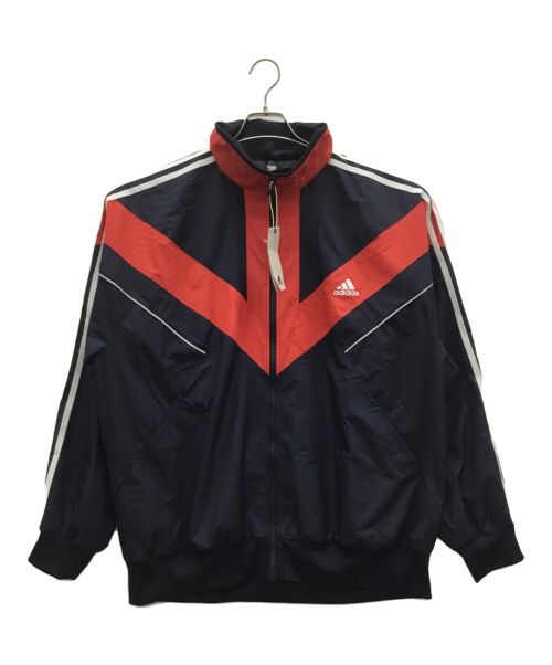 adidas フード付きアウターウェア ネイビー/レッド 中古・古着通販】adidas (アディダス) ウーブンジャケット ネイビー