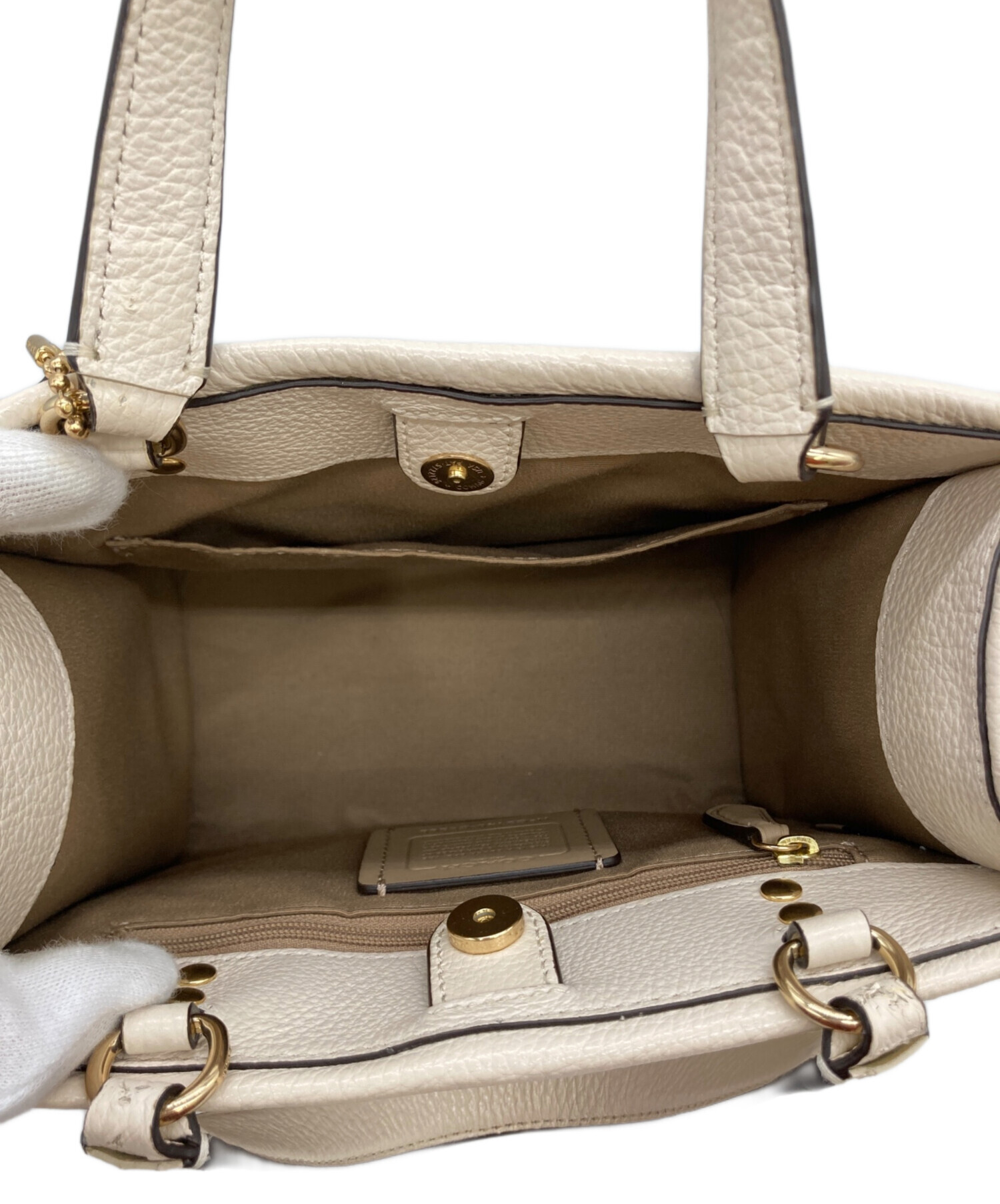 中古・古着通販】COACH (コーチ) デンプシートートバッグ アイボリー