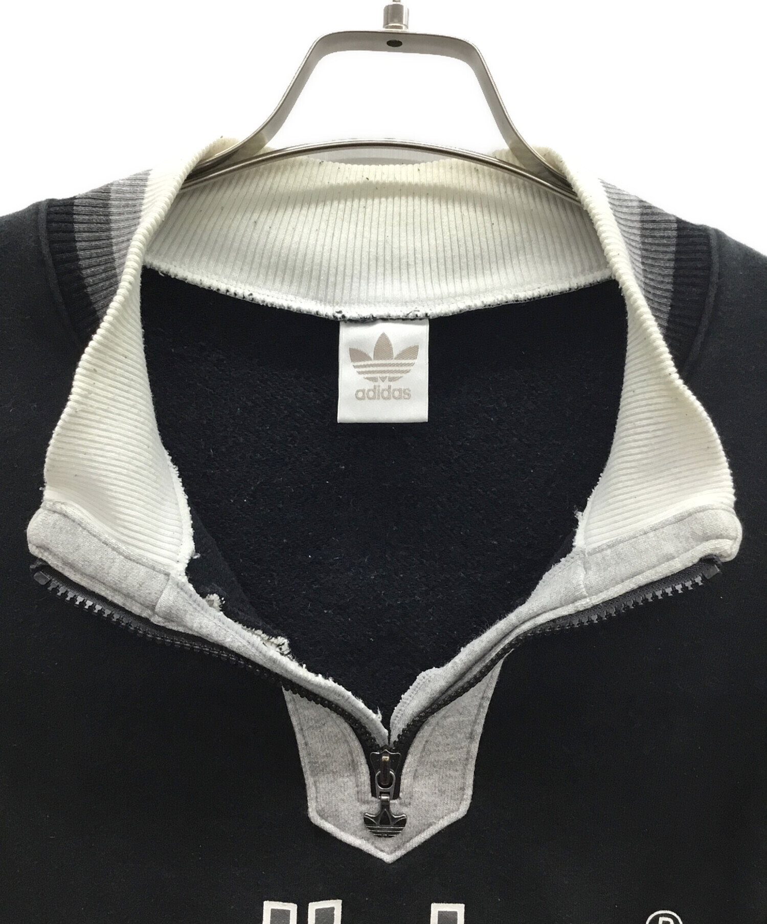 中古・古着通販】adidas (アディダス) ハーフジップスウェット グレー