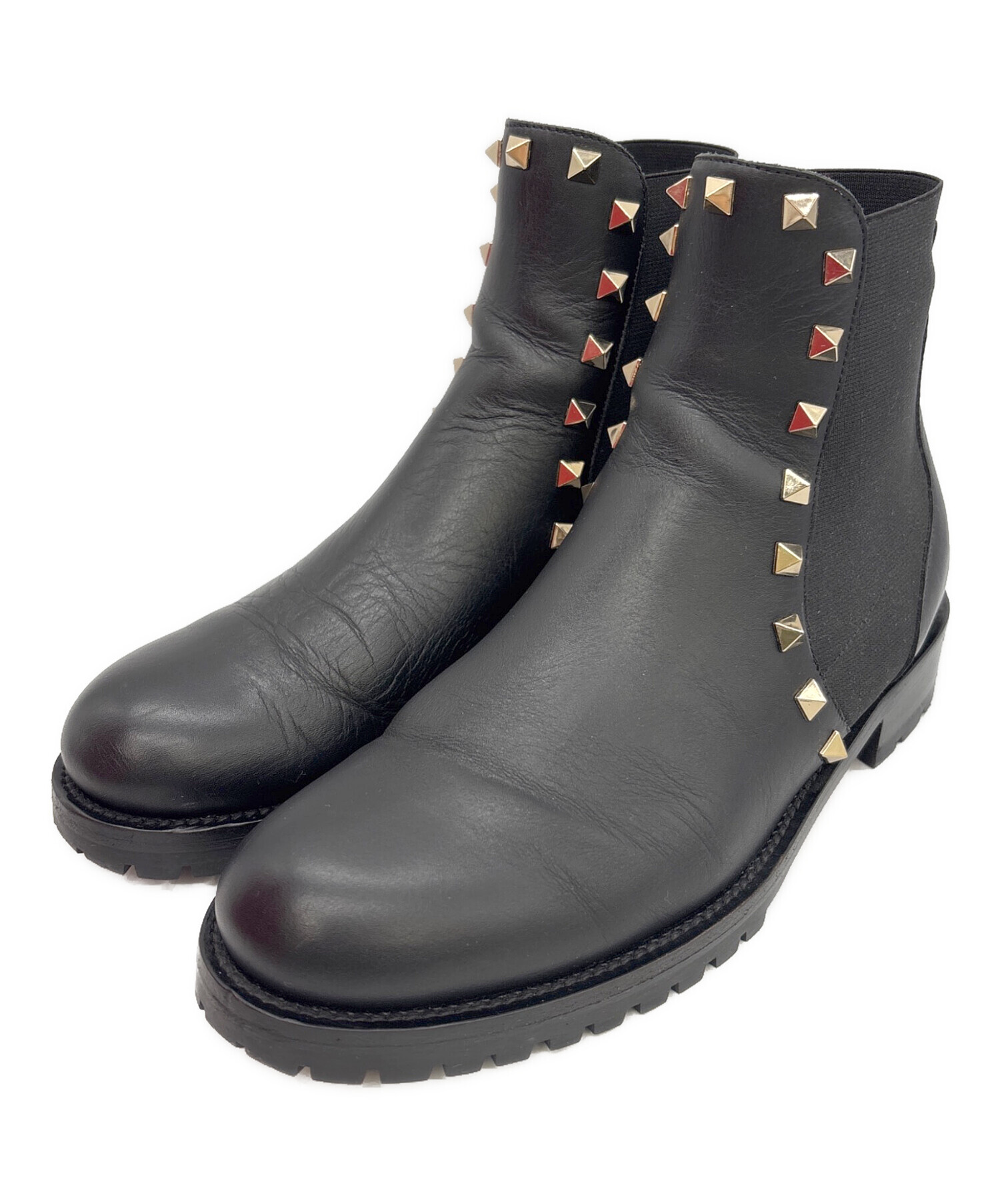 ヴァレンティノ ガラヴァーニ　ショートブーツ　ブーティ　レザー　ヒール　黒　7 中古・古着通販】VALENTINO GARAVANI (ヴァレンティノ・ガラヴァーニ