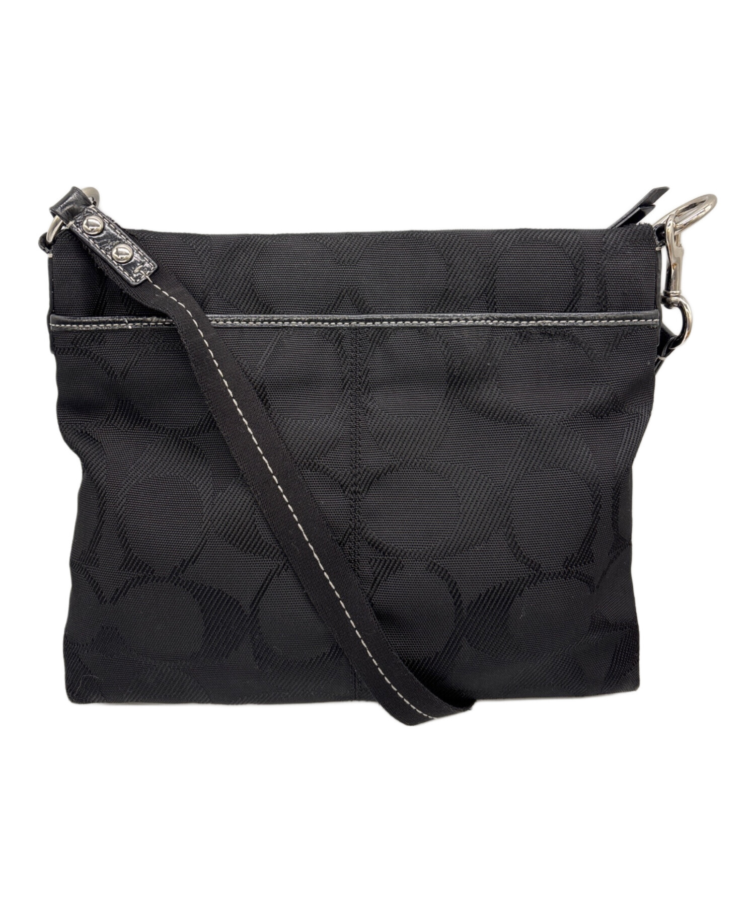 中古・古着通販】COACH (コーチ) ショルダーバッグ ブラック×ピンク 