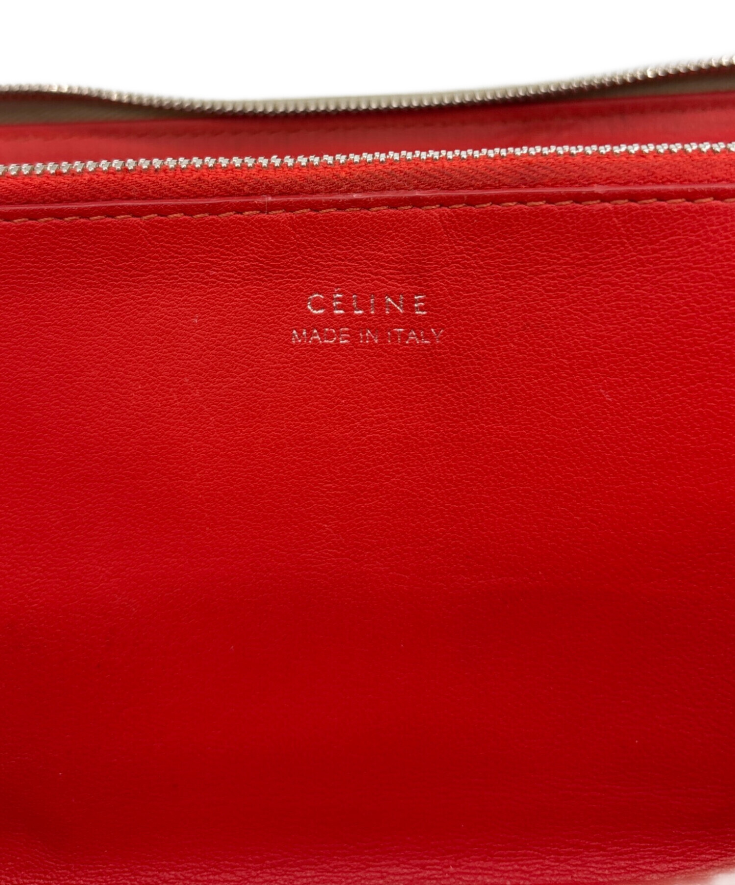 セリーヌ 長財布 101673JFL.25CO レッド 中古・古着通販】CELINE (セリーヌ) 長財布 ベージュ×レッド｜ブランド