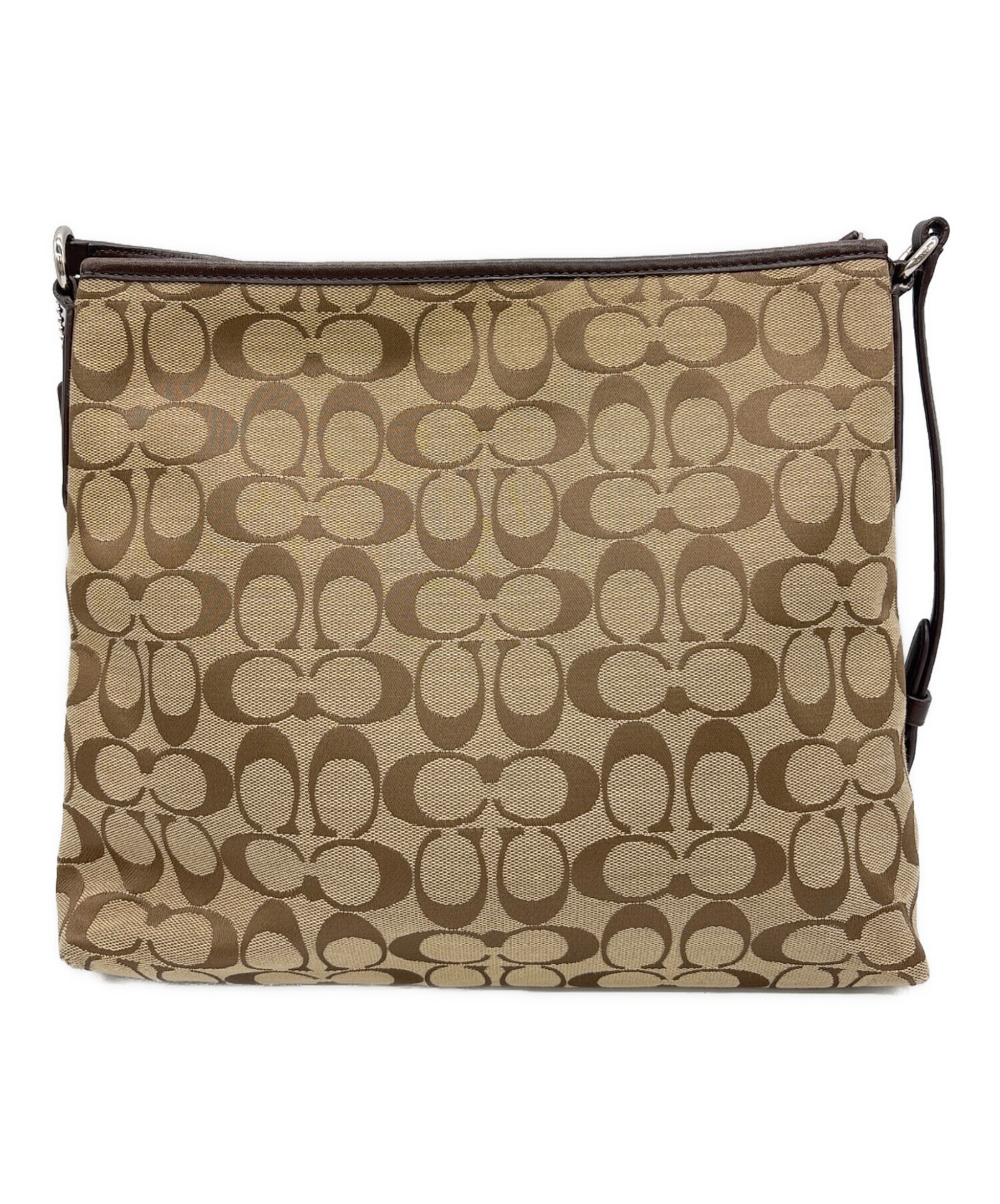 中古・古着通販】COACH (コーチ) キャンバス×レザーショルダーバッグ 