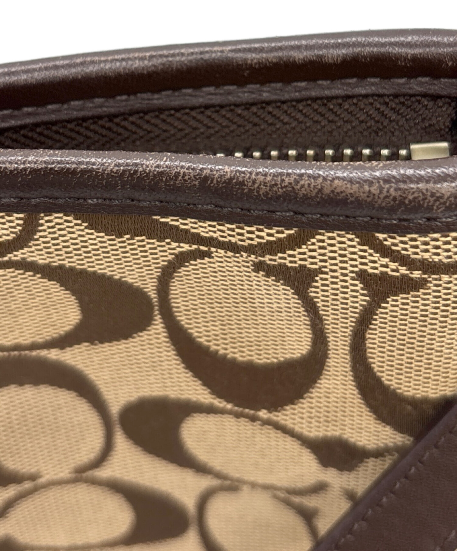 中古・古着通販】COACH (コーチ) キャンバス×レザーショルダーバッグ 