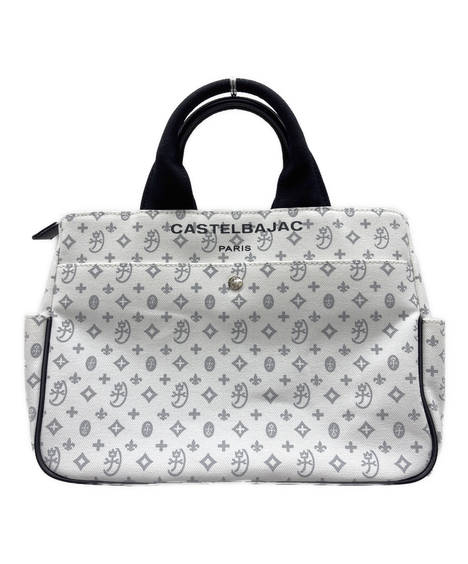 CASTELBAJAC PARIS ハンドバッグ ブラック ホワイト 中古・古着通販 