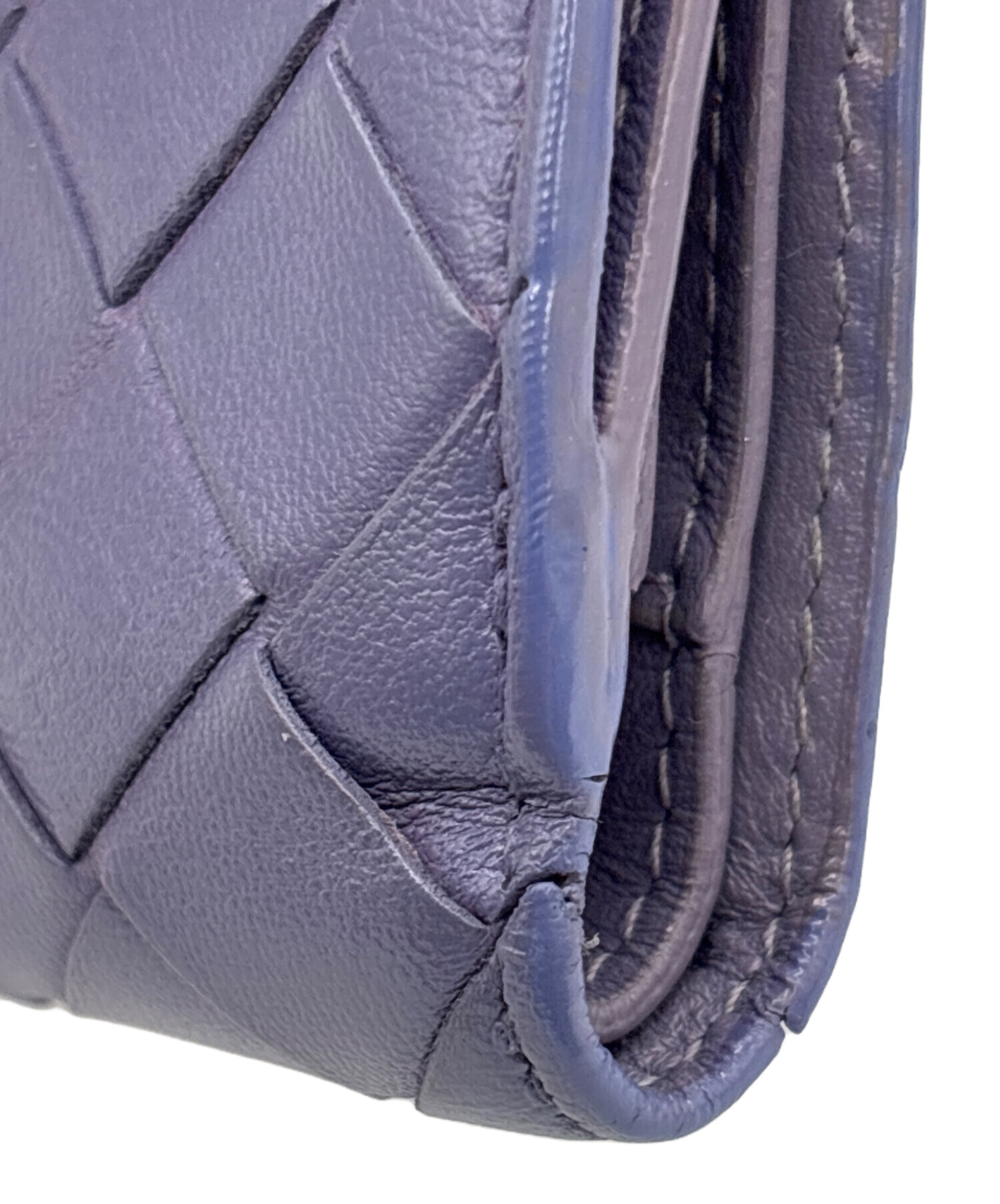 BOTTEGA VENETA パープル 二つ折り財布 イントレチャート 二つ折り財布 レザー パープル ボッテガヴェネタ – RECLO
