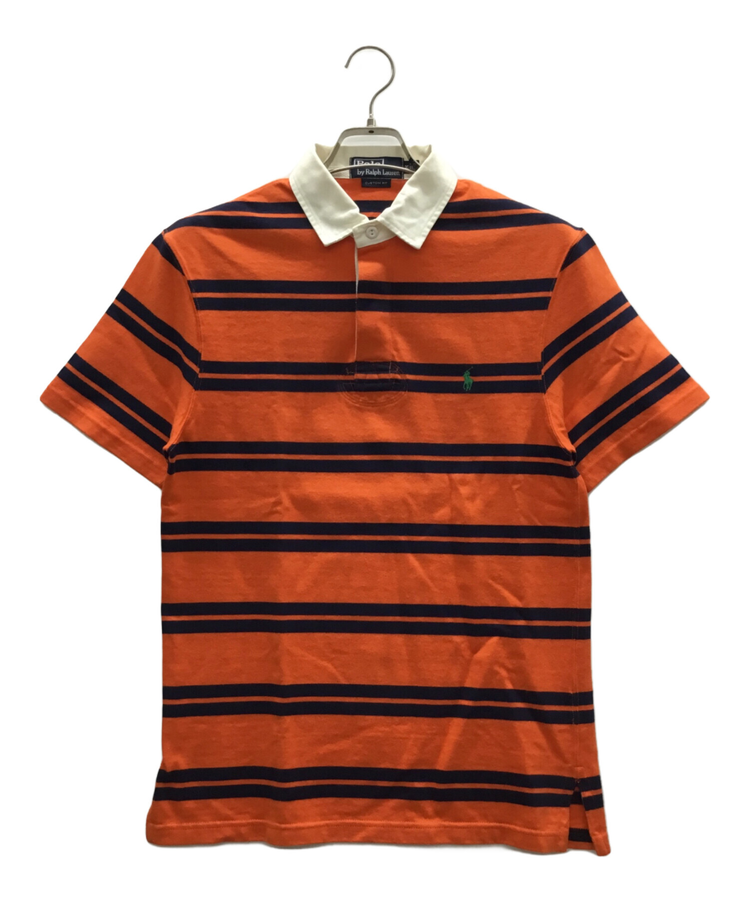 中古・古着通販】POLO (ポロ) ポロシャツ オレンジ×ネイビー サイズ:M 
