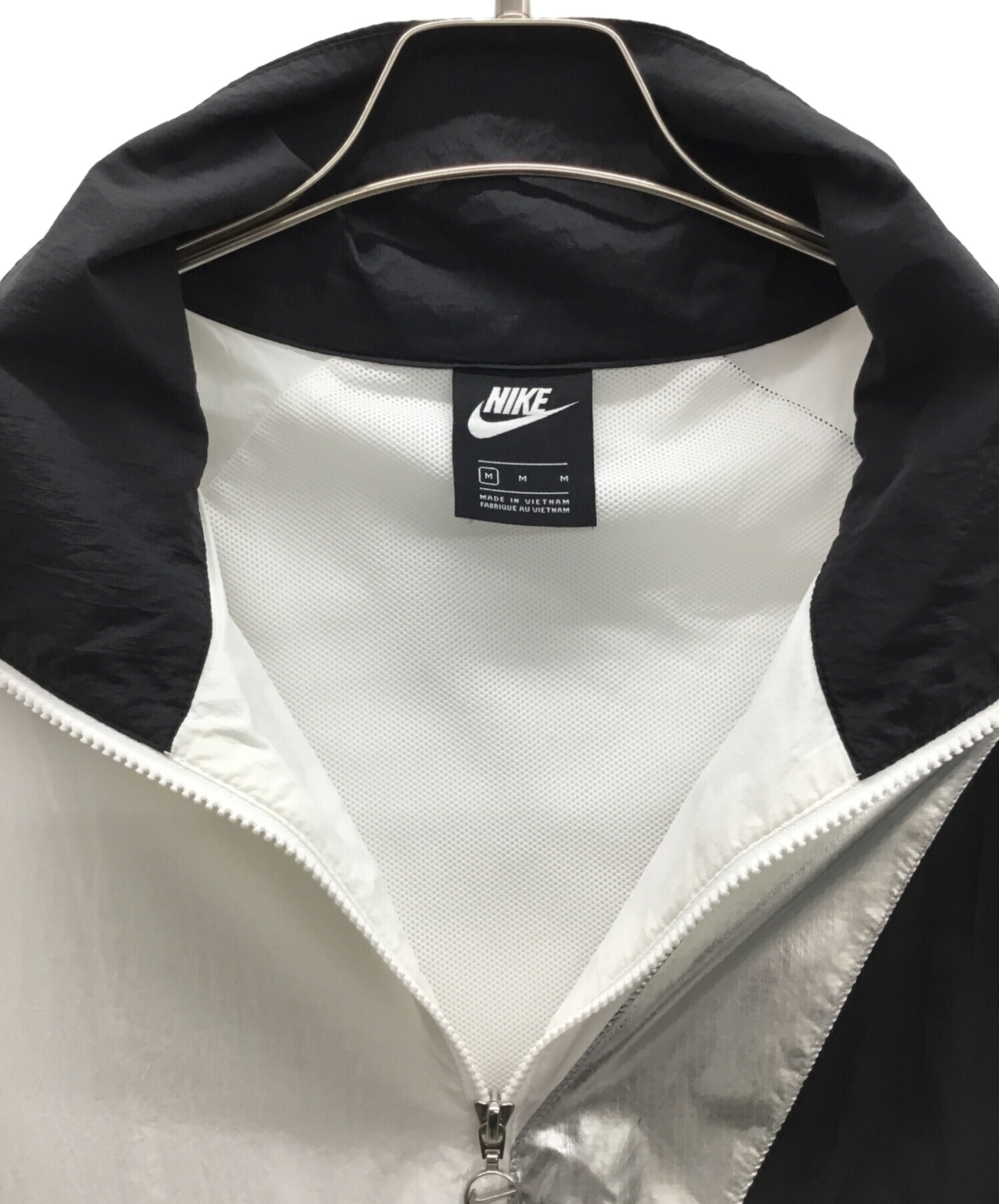 中古・古着通販】NIKE (ナイキ) ナイロンジャケット ブラック×ホワイト