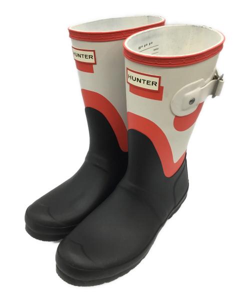 【極美品】HUNTER ホワイト ロゴ レインブーツ UK4 US6 EU37 極美品】HUNTER ホワイト ロゴ レインブーツ UK4 US6 EU37
