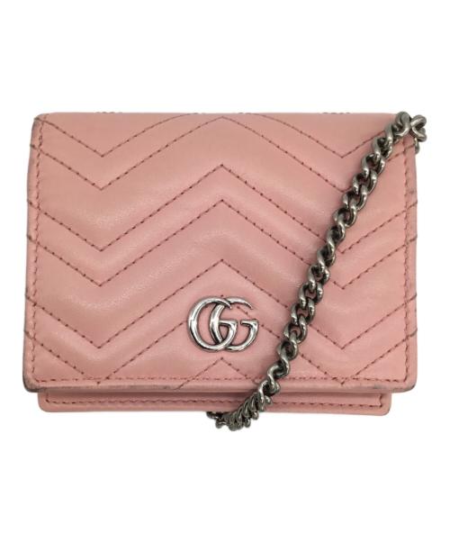 中古・古着通販】GUCCI (グッチ) チェーンウォレット ピンク｜ブランド