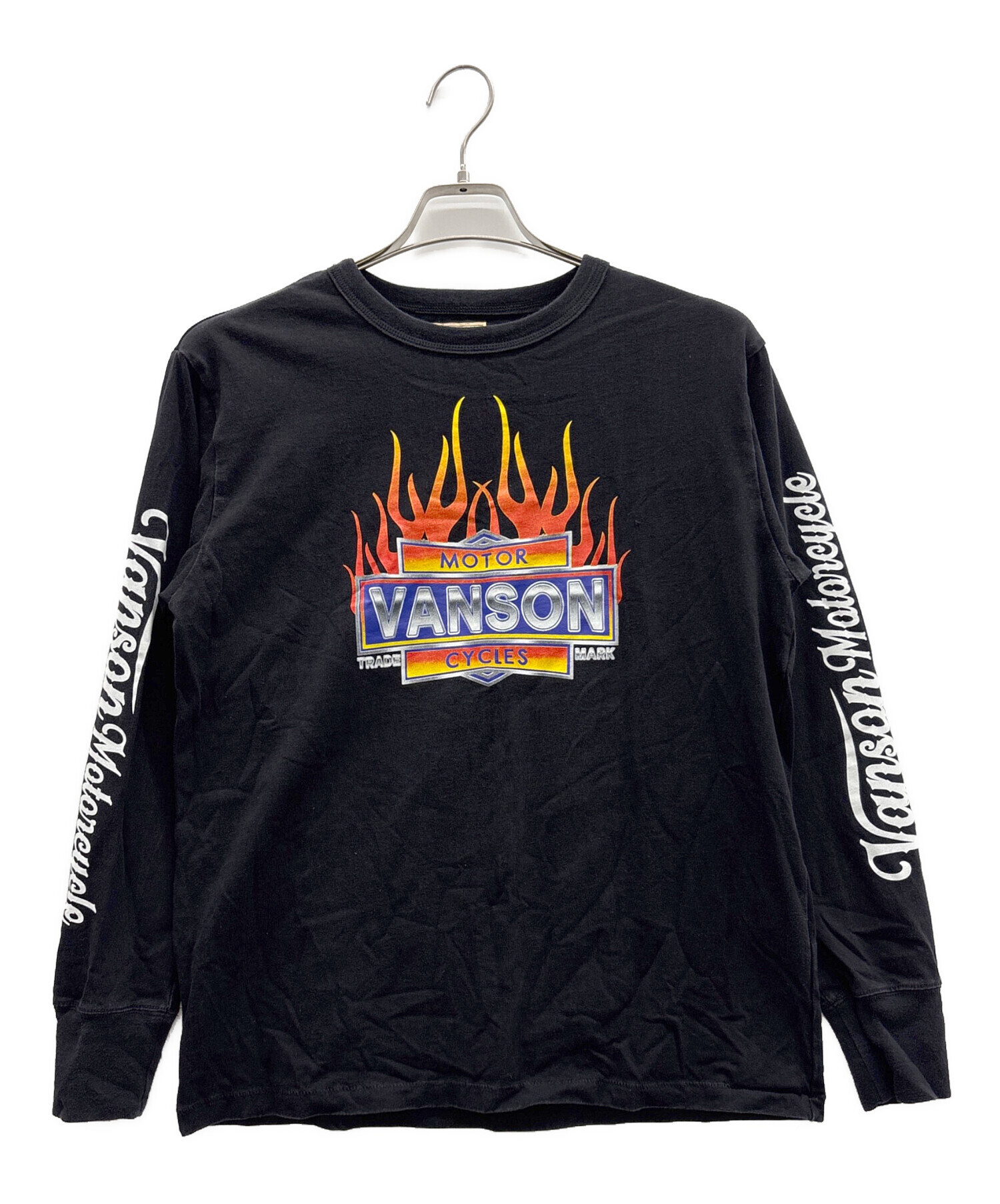 中古・古着通販】VANSON (バンソン) ロングスリーブTシャツ ブラック