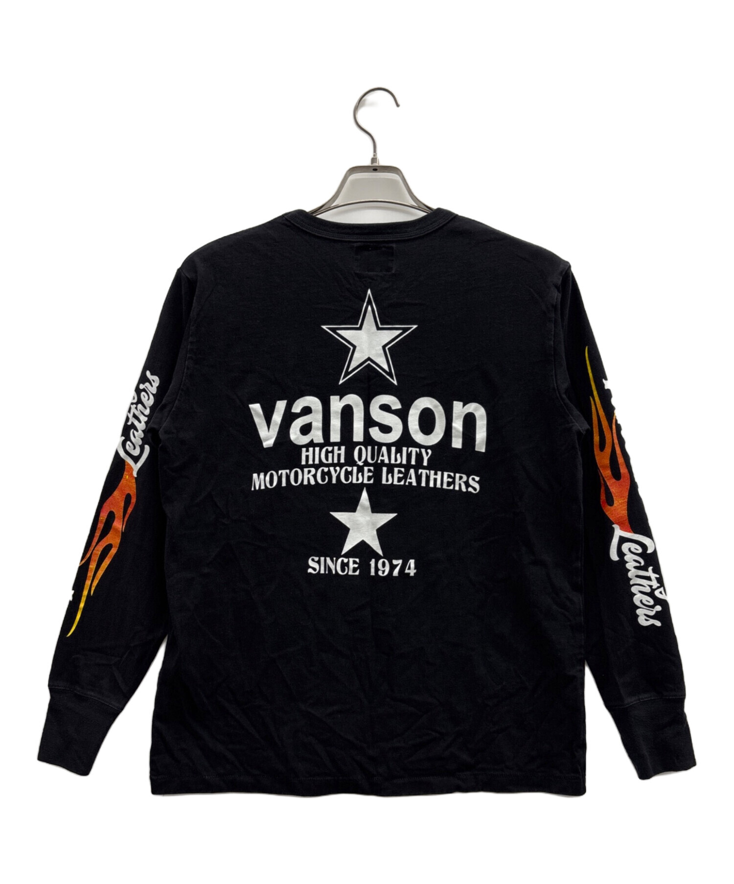 中古・古着通販】VANSON (バンソン) ロングスリーブTシャツ ブラック