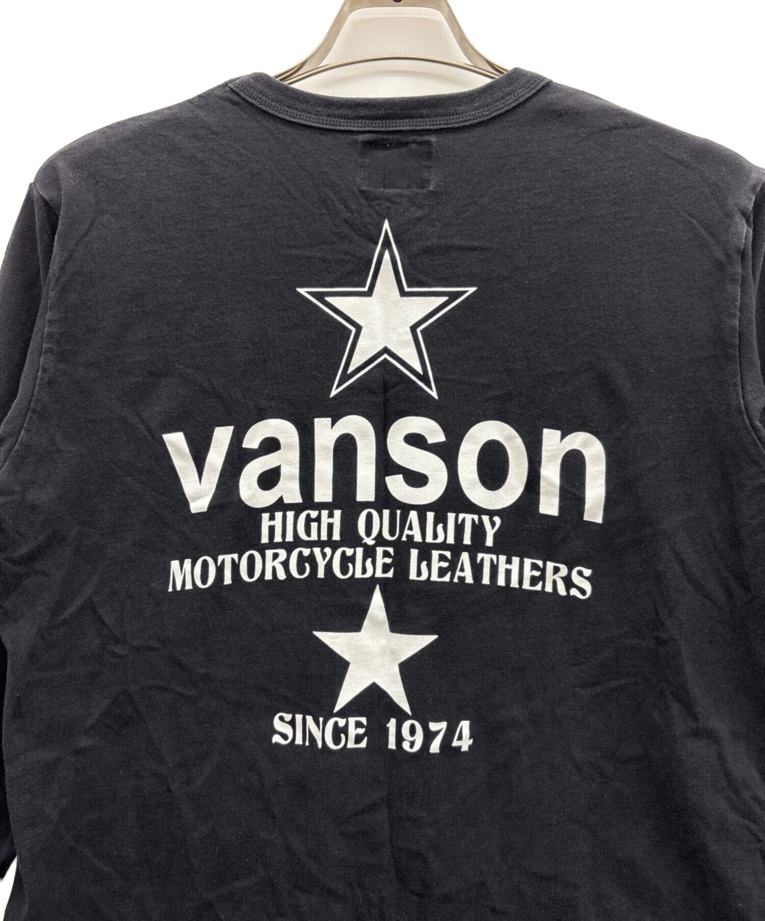 中古・古着通販】VANSON (バンソン) ロングスリーブTシャツ ブラック