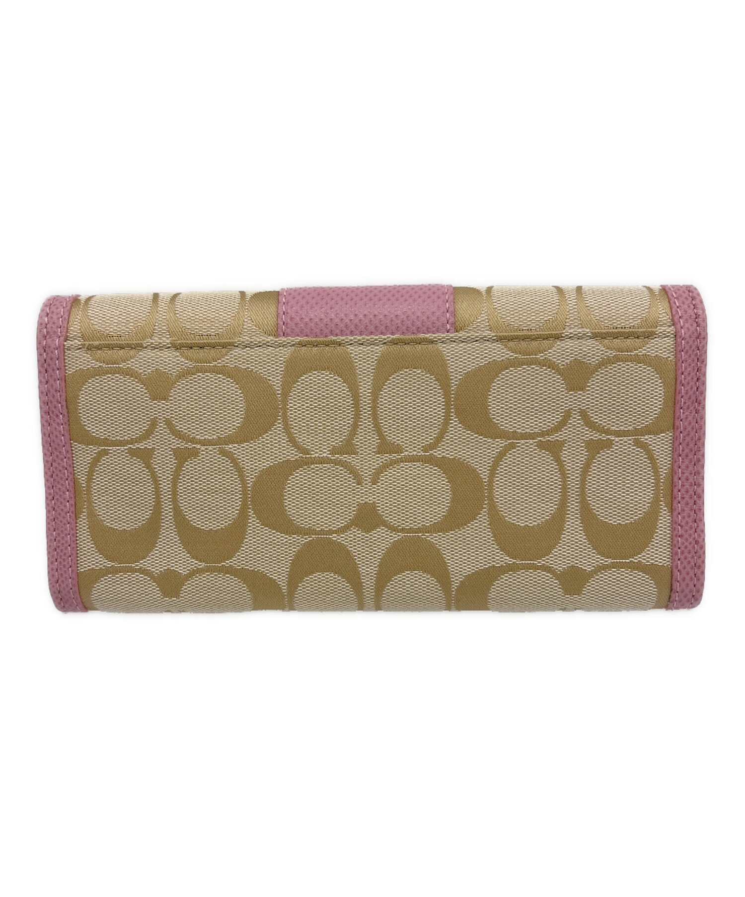 中古・古着通販】COACH (コーチ) 長財布 ベージュ×ピンク｜ブランド 