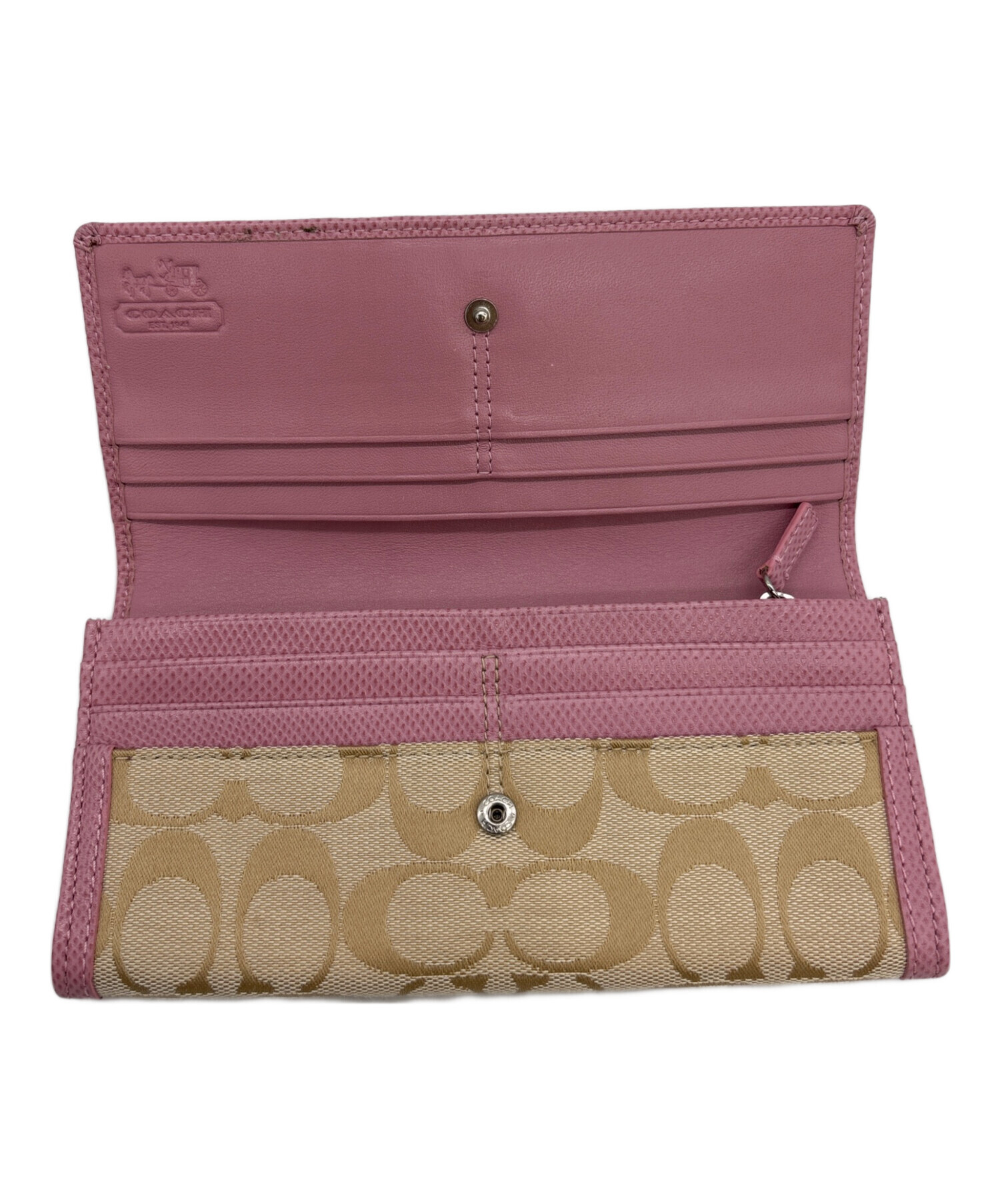 【新品】最新作★ COACH 長財布 人気 ヴィンテージピンク コーチ COACH 長財布 C3441IMPO （ピンク） -ファッション通販 FASHION
