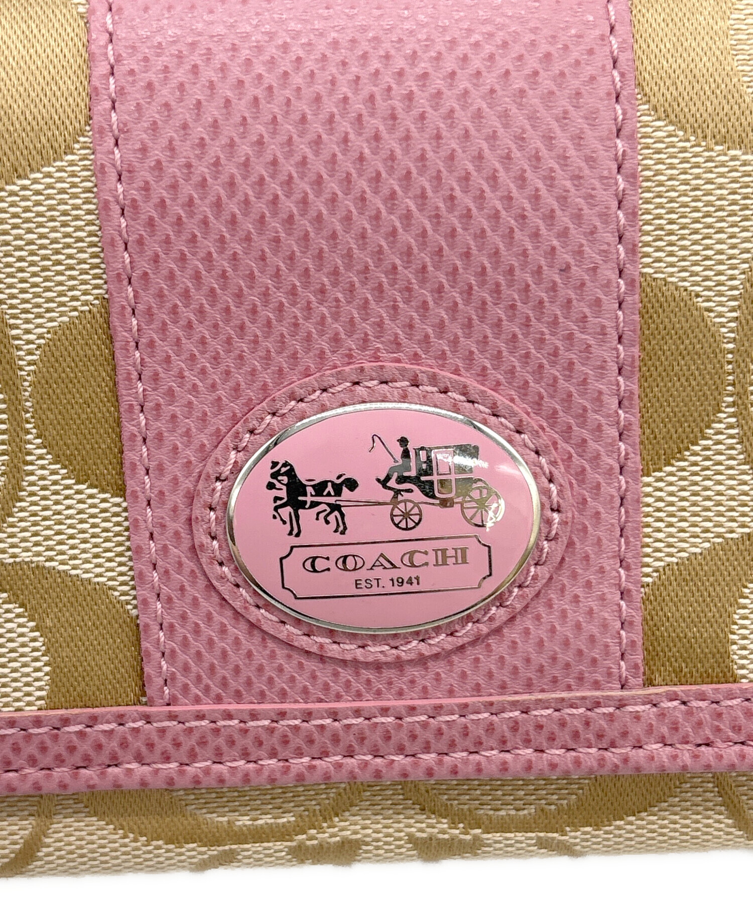 ♩新品 COACH コーチ 財布 折り財布   ベージュピンク コーチ COACH 財布 （ピンク） -waja bazar - 海外ファッション