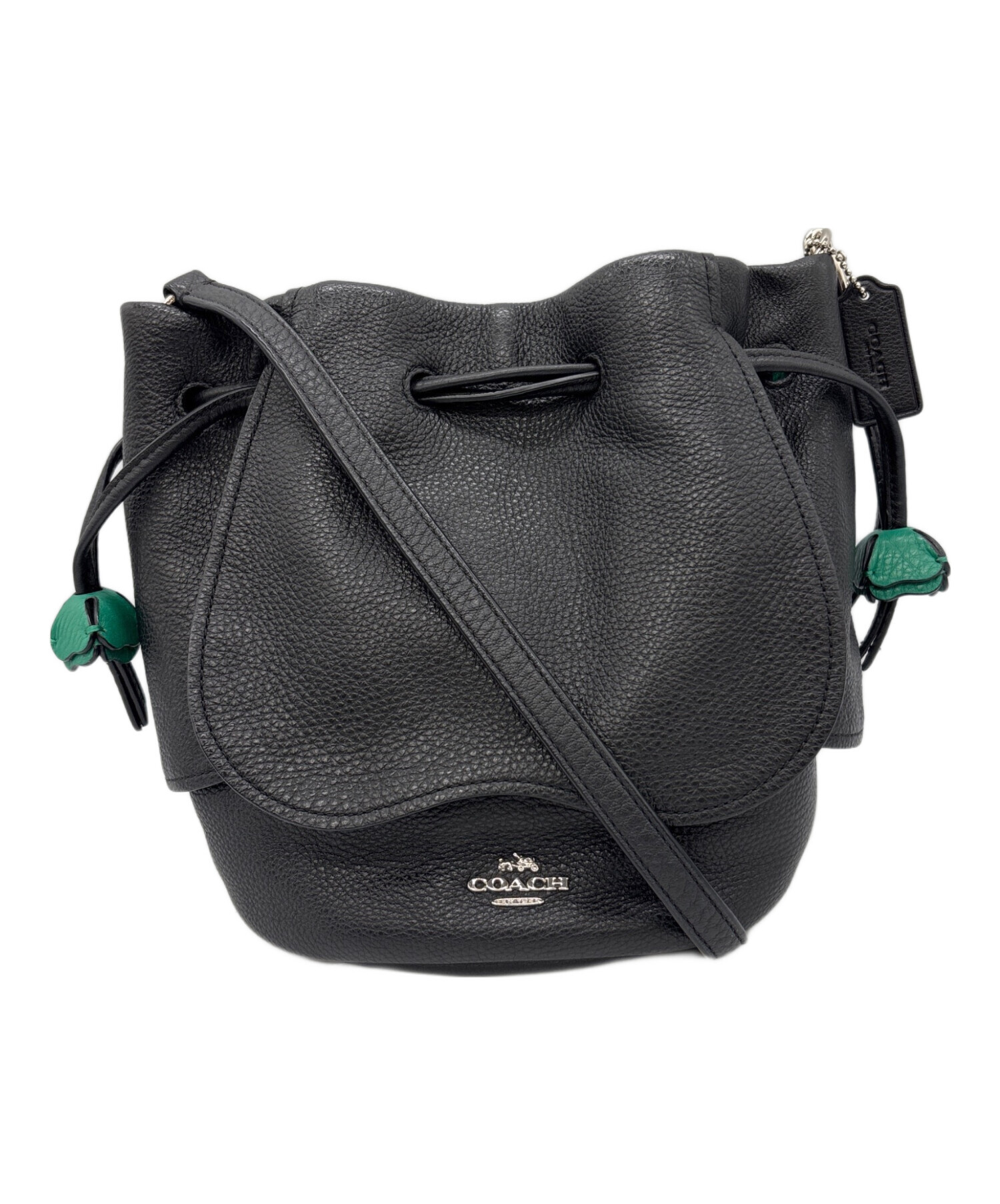 中古・古着通販】COACH (コーチ) ショルダーバッグ ブラックグリーン 