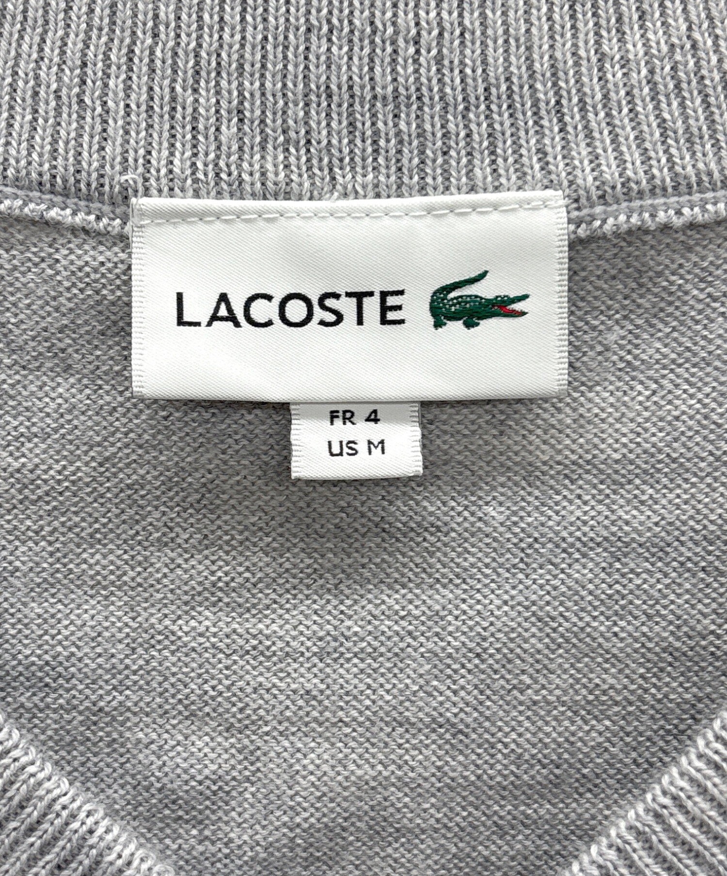 中古・古着通販】LACOSTE (ラコステ) Vネックニット ライトグレー 