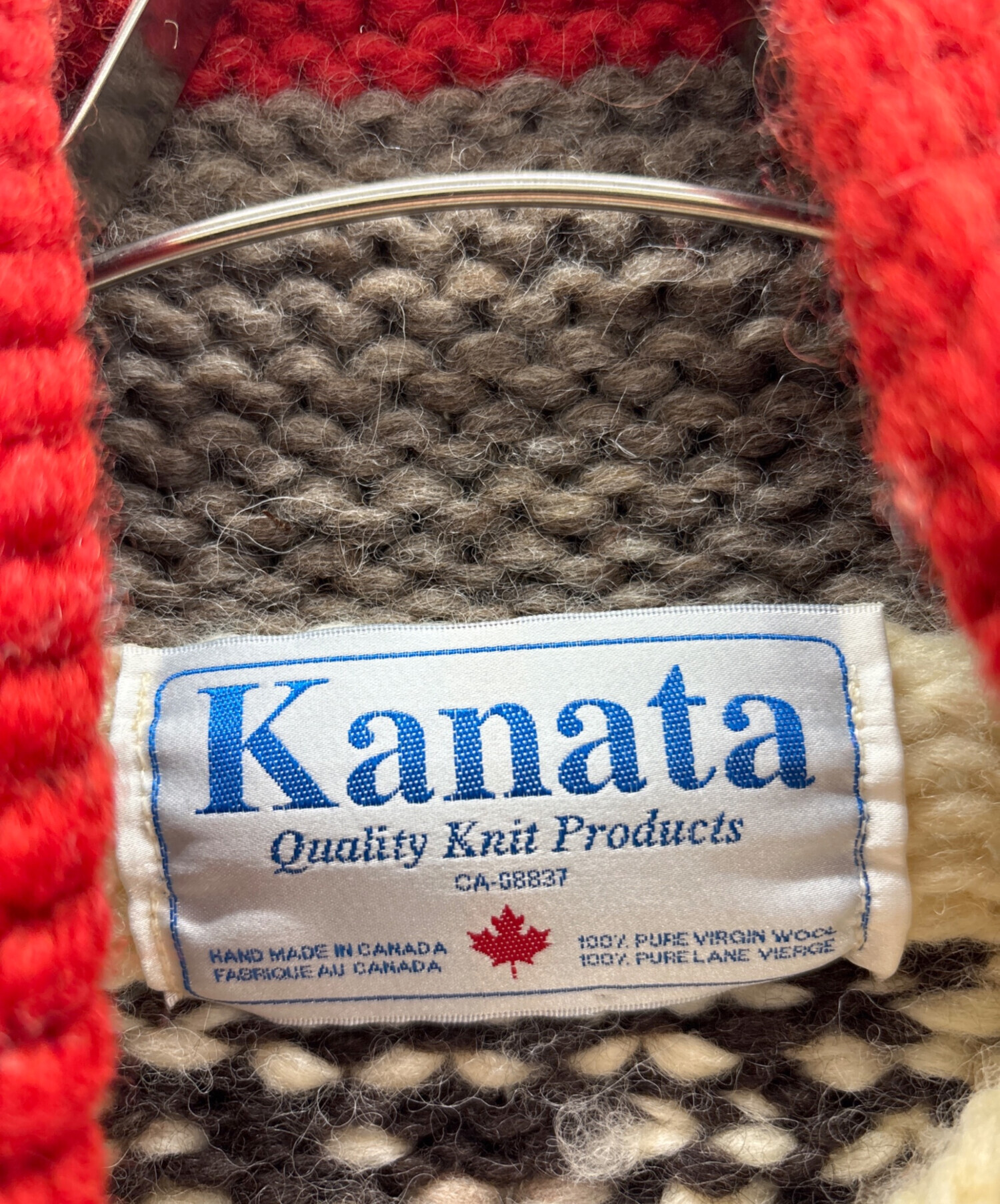 中古・古着通販】KANATA (カナタ) カウチンニットカーディガン レッド