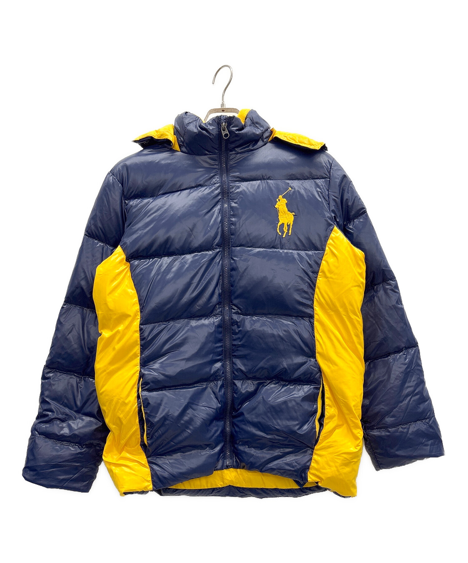 ポロラルフローレン ダウンジャケット イエロー×ネイビー