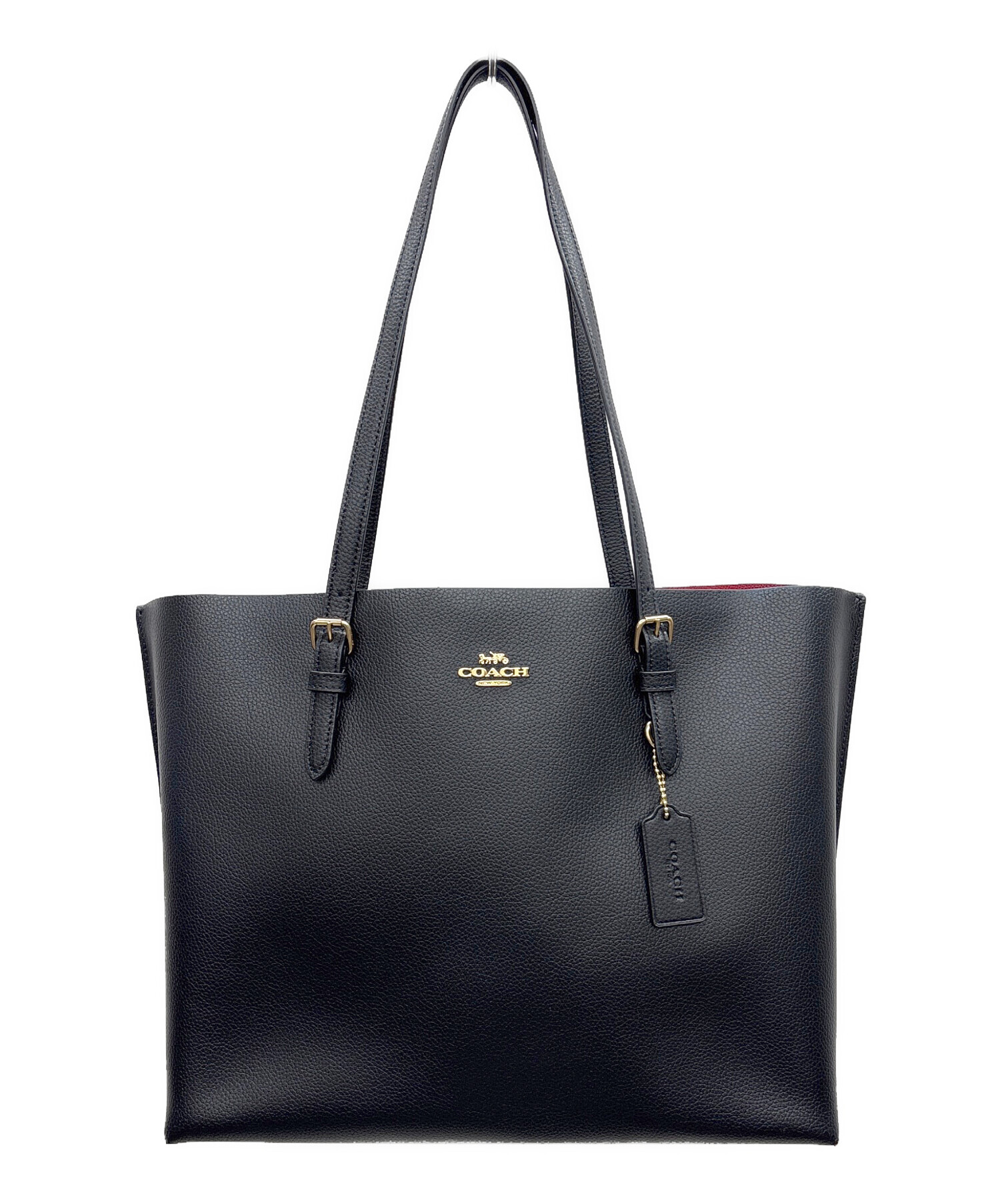 中古・古着通販】COACH (コーチ) トートバッグ ブラック×レッド