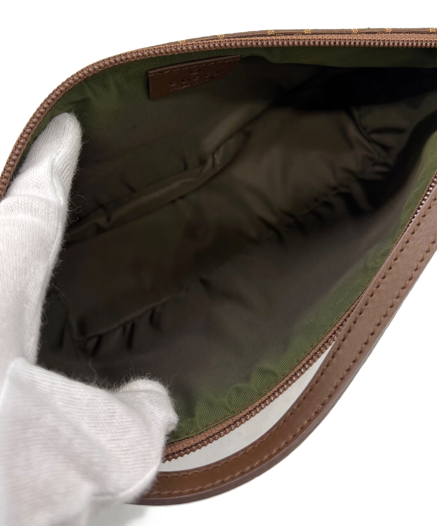 未使用品 グッチ ポーチ アクセサリーポーチ スエード 中古・古着通販