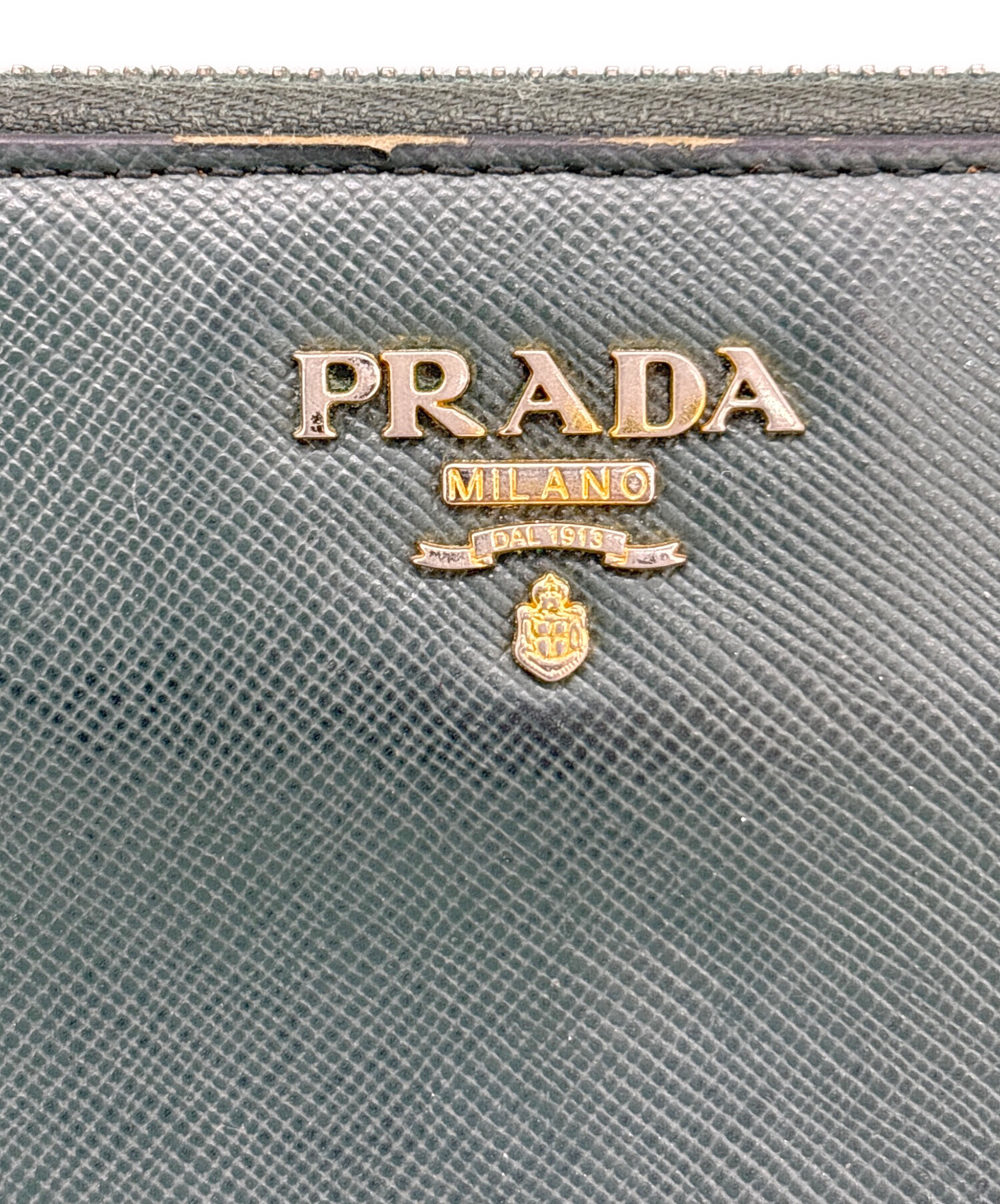 中古・古着通販】PRADA (プラダ) ラウンドジップ長財布 グリーン