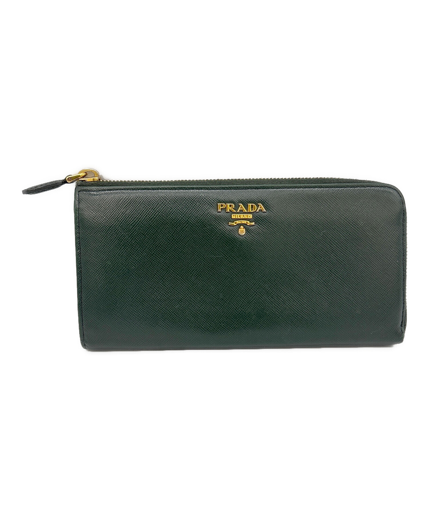 未使用級/現行✨️プラダ 二つ折り財布 L字ファスナー 三角ロゴ 緑 楽天市場】PRADA プラダ 小銭入れ付き3つ折り財布三角ロゴプレート