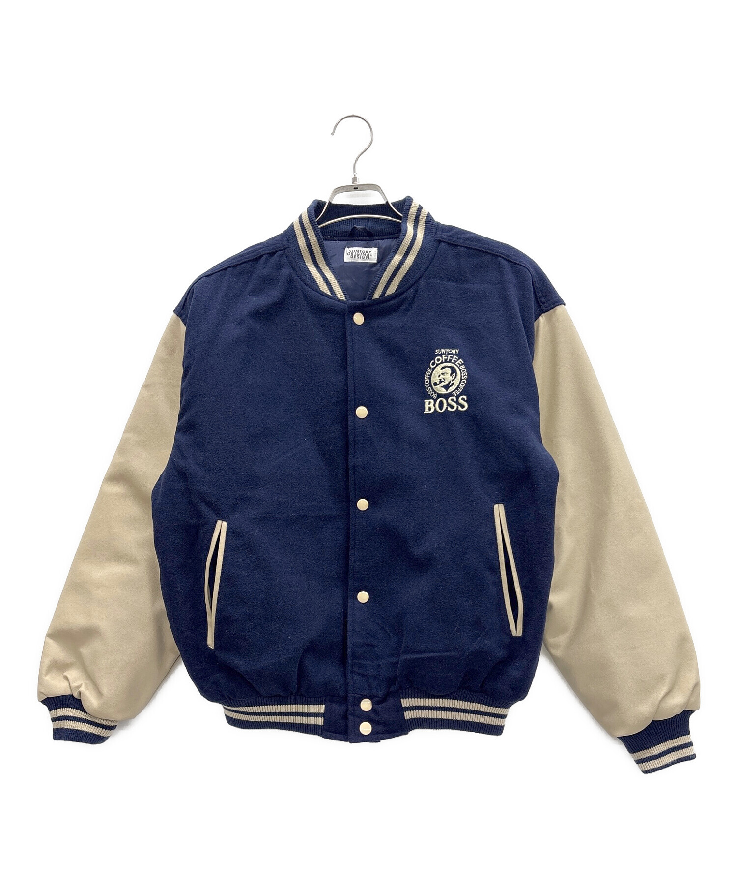 中古・古着通販】BOSS (ボス) スタジャン ネイビー×ベージュ サイズ