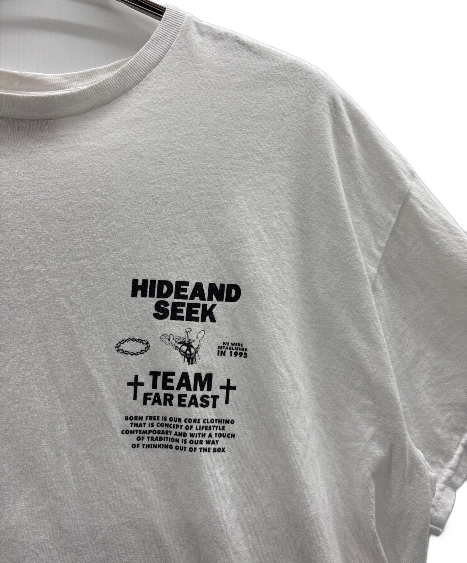 新品 XLサイズ HIDEANDSEEK Born Free Tシャツ ホワイト 【公式通販】