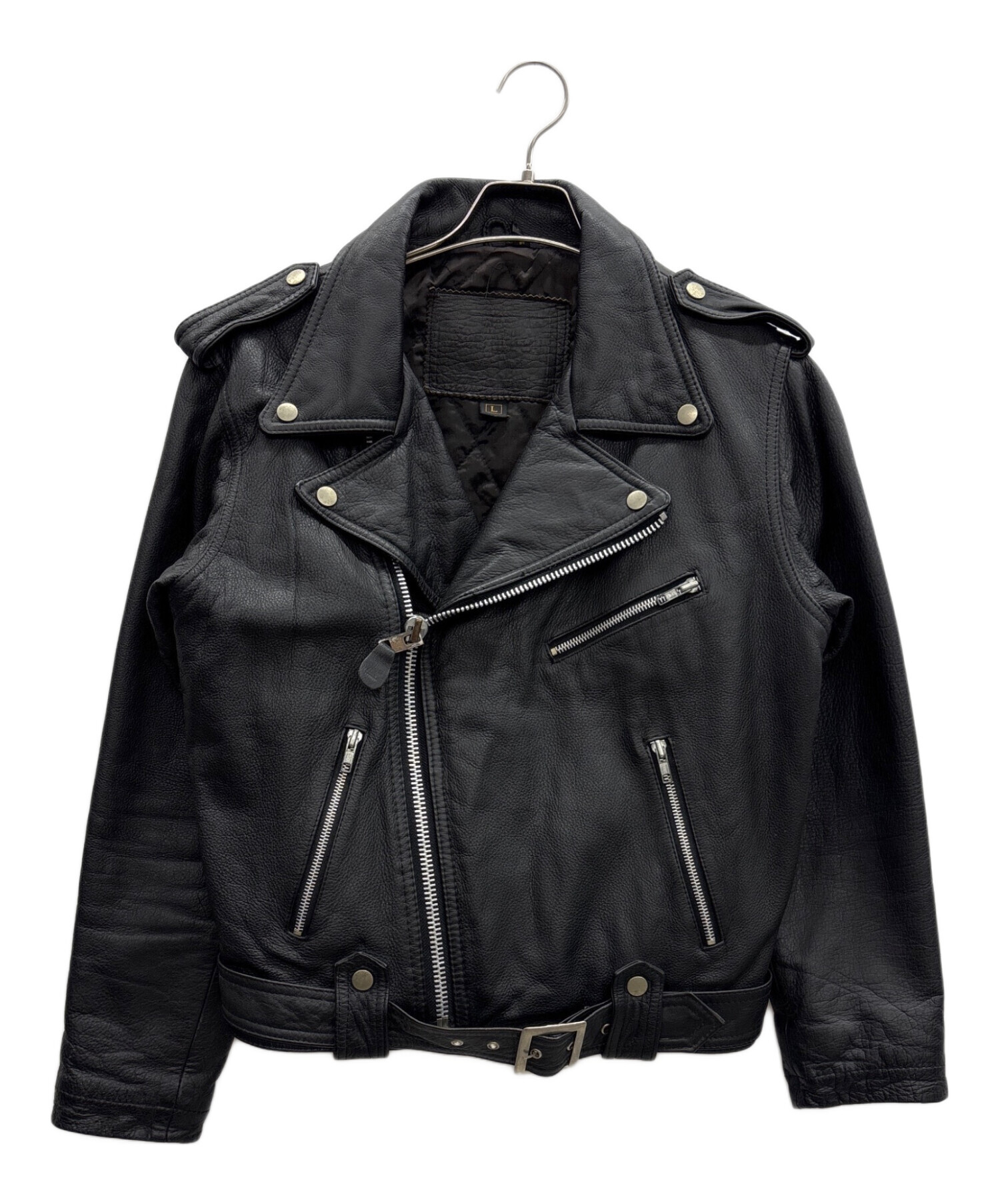 Noble ライダース　ジャケット　ブラック 中古・古着通販】NOBLAND (ノーブランド) ダブルライダースジャケット