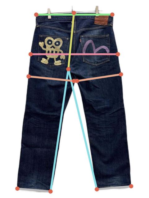 中古・古着通販】EVISU (エヴィス) ストレートジーンズ インディゴ