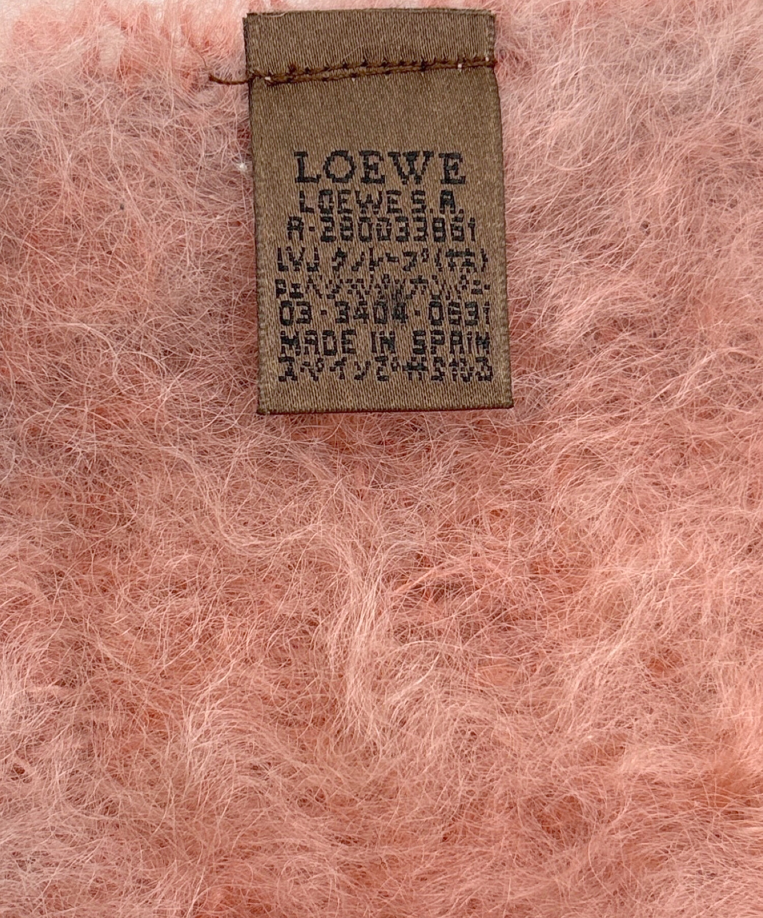 中古・古着通販】LOEWE (ロエベ) アナグラムモヘア混マフラー ピンク