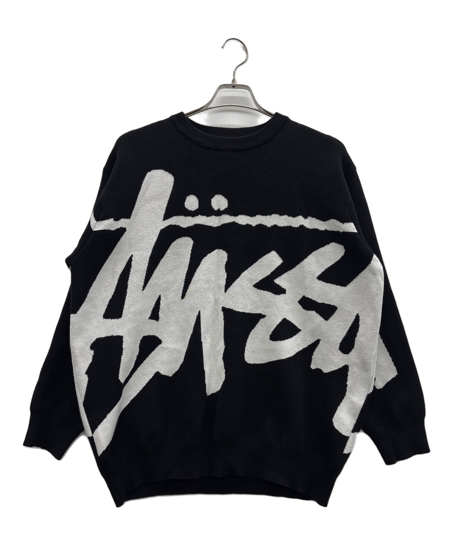 中古・古着通販】stussy (ステューシー) ロゴセーター ブラック サイズ 